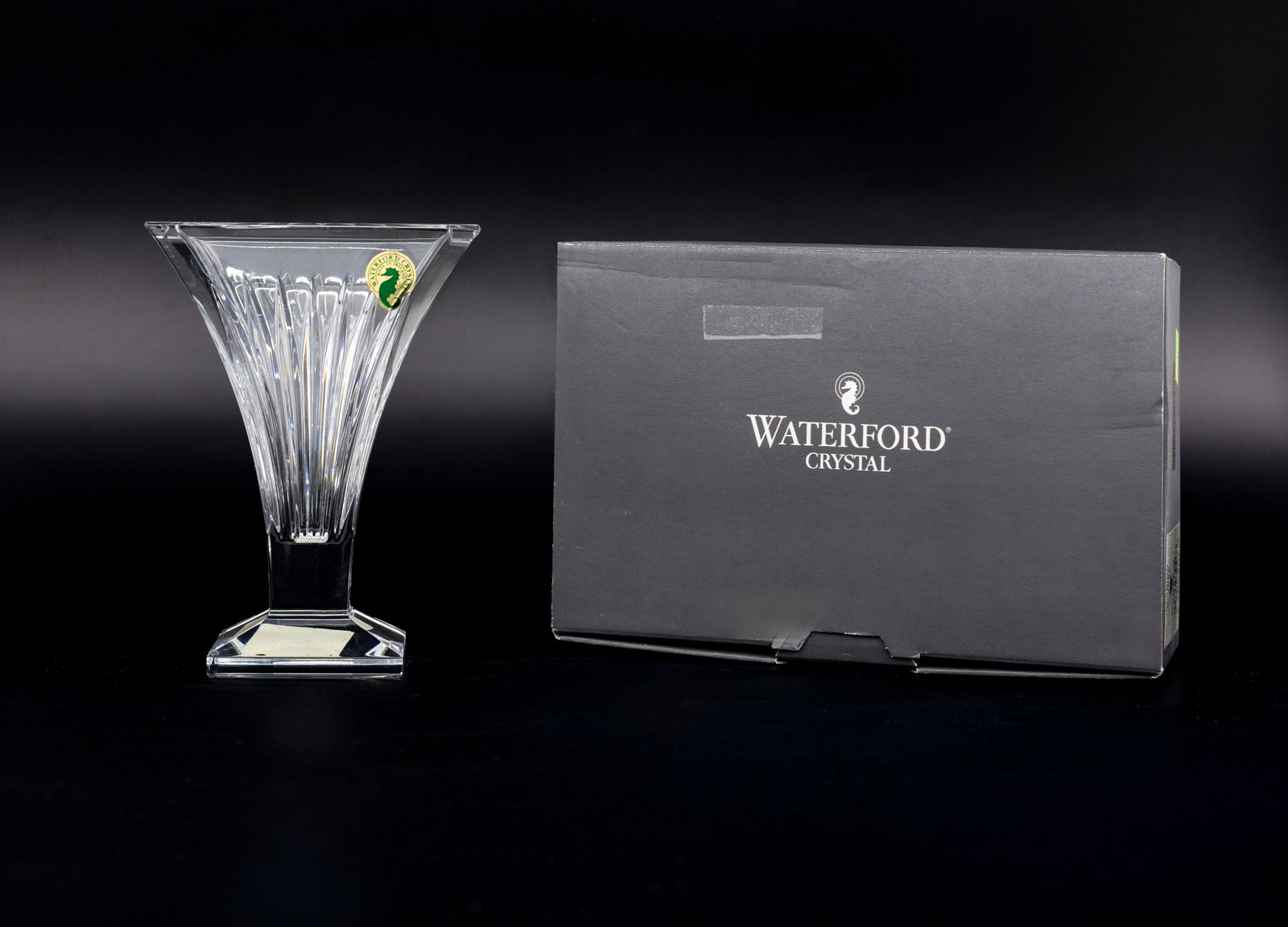 Waterford Crystal "Clarion" Footed Vase, 6", Ireland, with Original Box: Title: Waterford Crystal “Clarion” Footed Vase, 6" – Made in Ireland – With Original Box Pattern: Clarion Origin: Made in Ireland Height: 6 inches
