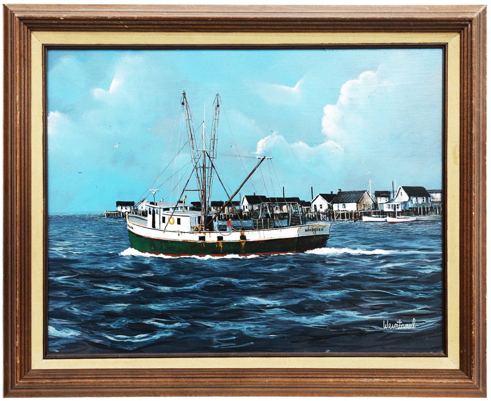 Herbert Weintraub (American, 1934-2019) Coastal Fishing Boat Scene, Oil on Canvas Painting (1 of 4)