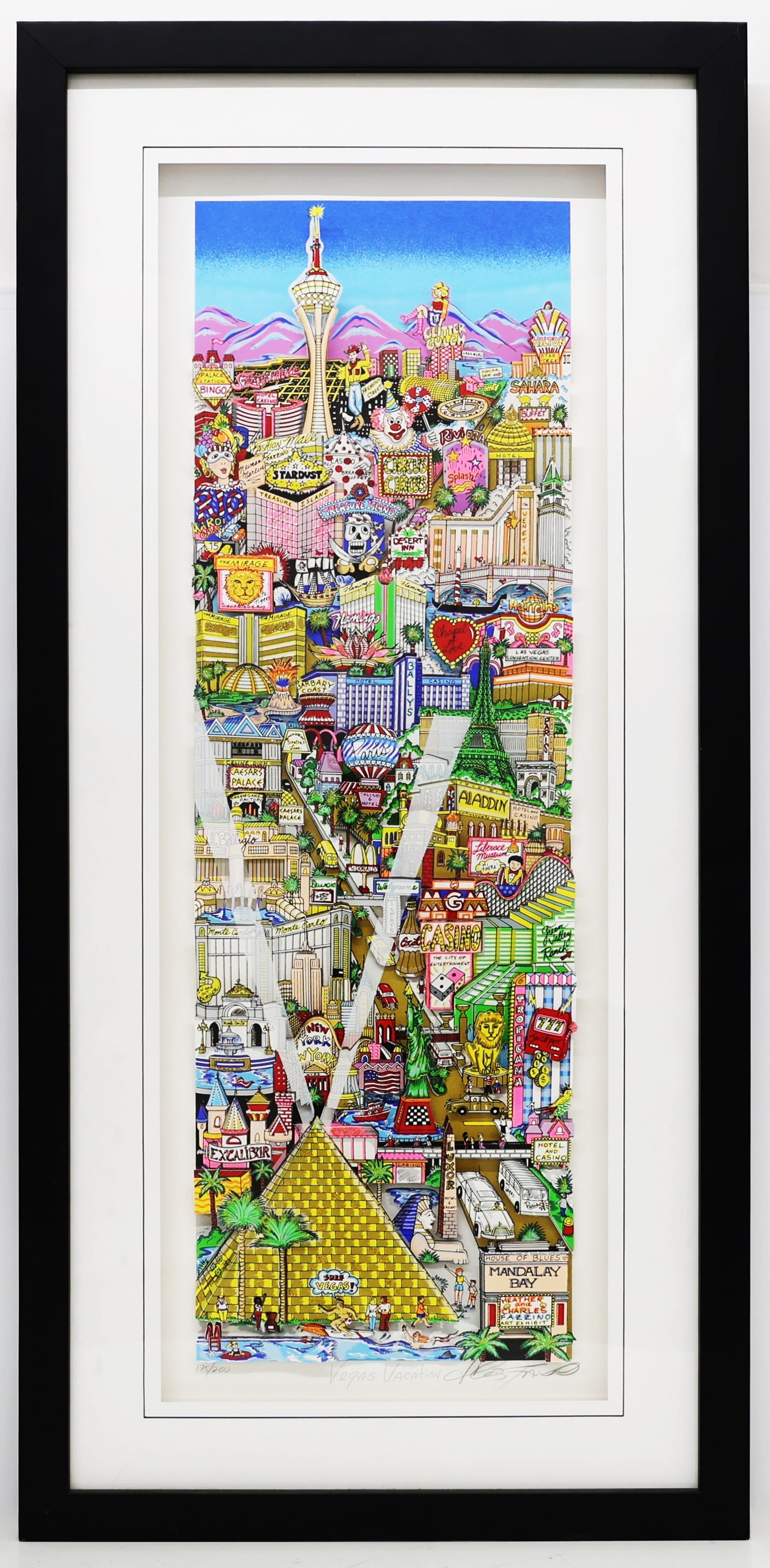 Charles Fazzino (American, b. 1955), Vegas Vacation, 3D Mixed Media Pop Art (1 of 7)