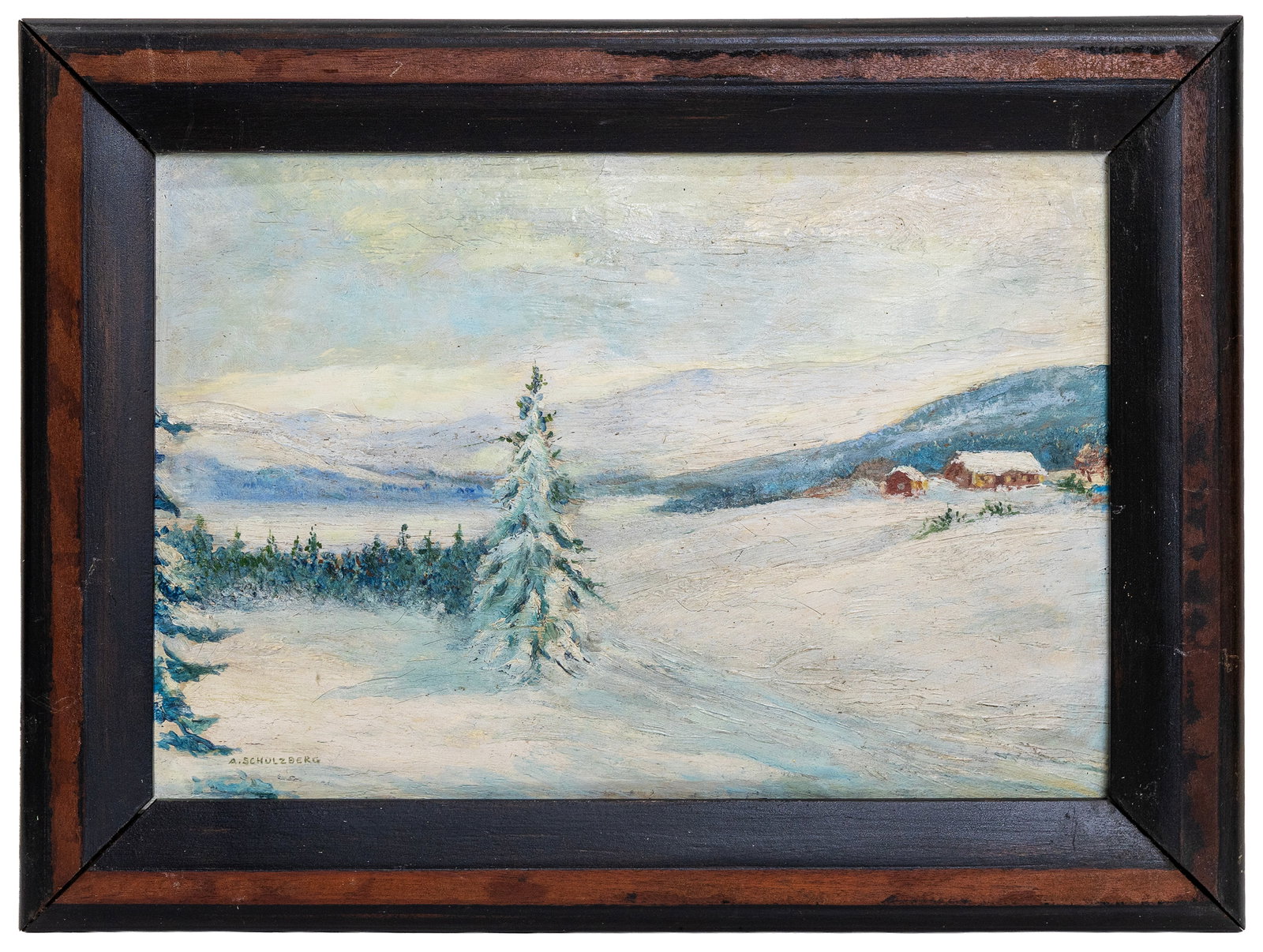 Anshelm Schultzberg (Swedish, 1862-1945), Winter Landscape, Oil on Wood Panel (1 of 4)