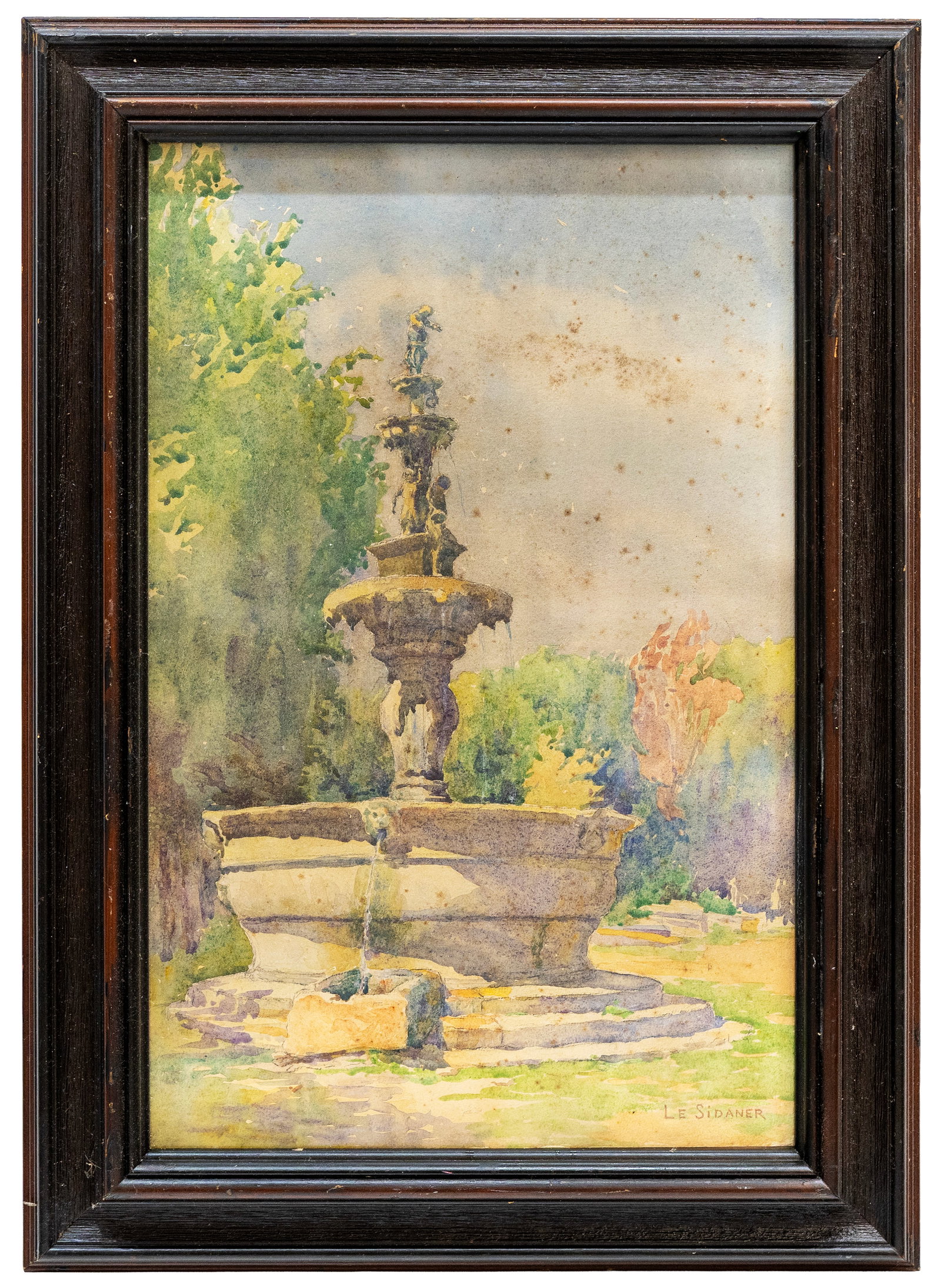 Henri Eugene Augustin Le Sidaner (French, 1862-1939) Garden Fountain Scene (1 of 4)