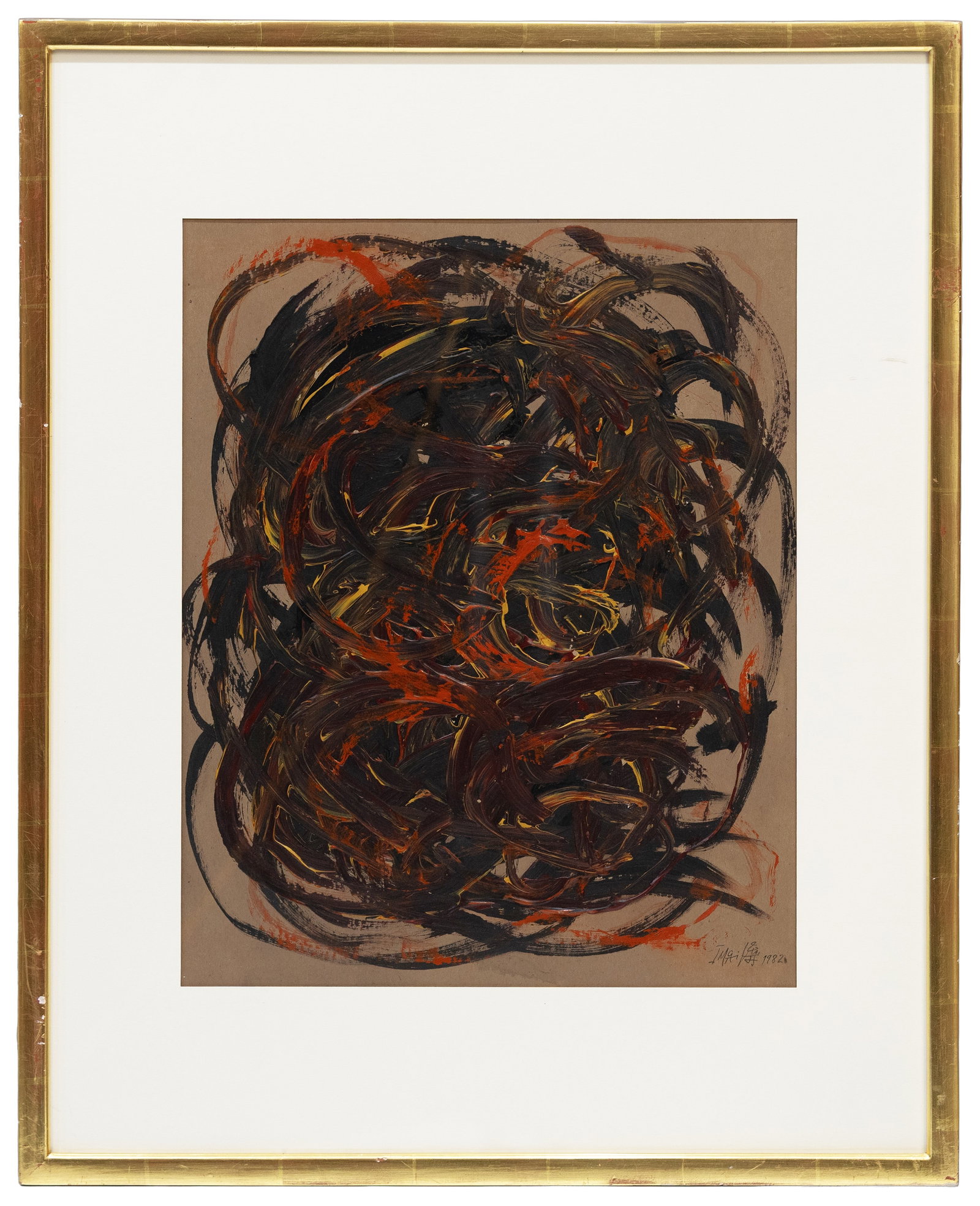 Toshimitsu Imai (Japanese, 1928-2002) Abstract 1982, Acrylic on Card (1 of 4)