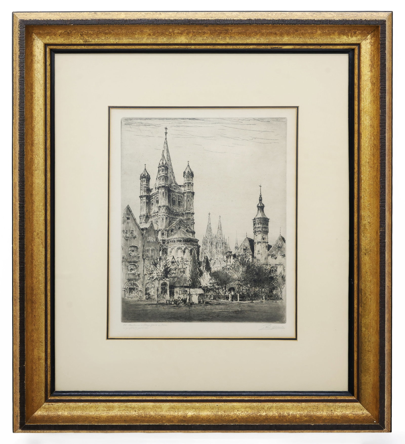 Paul Geissler (Germany) St. Martin's Church, Cologne, Ltd Etching on paper (1 of 4)