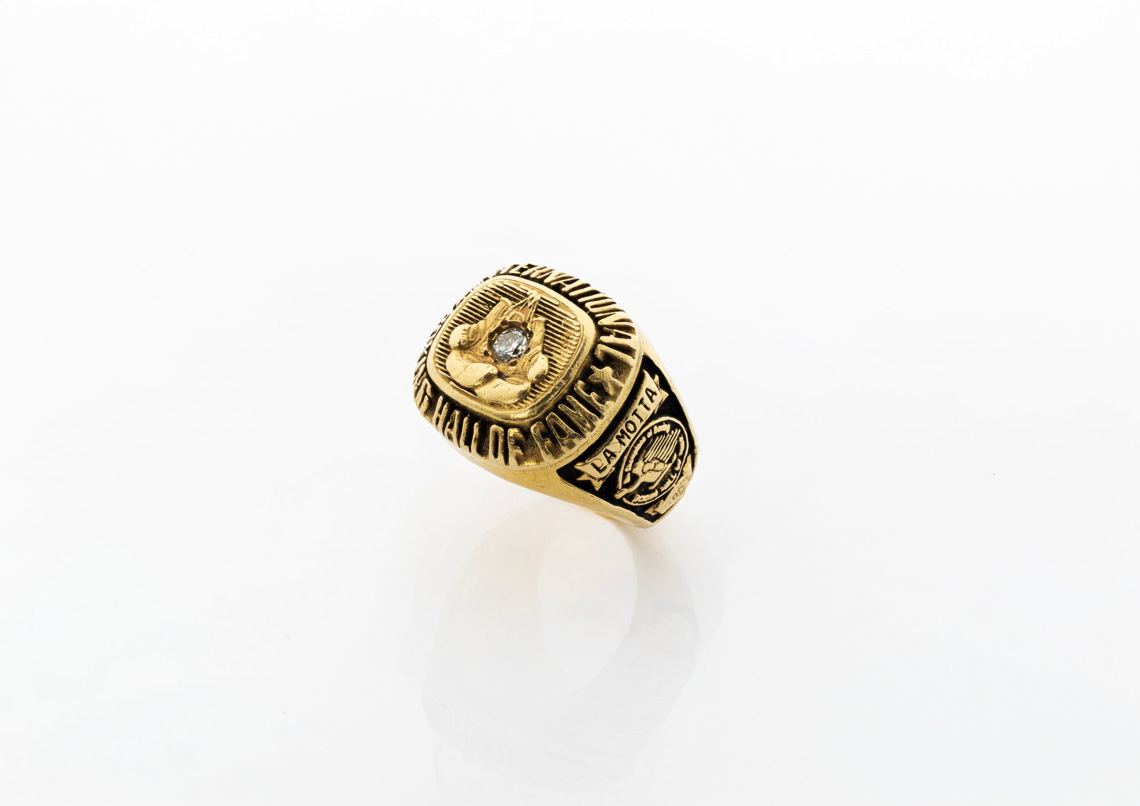 Custom 14K Gold Boxing Ring from Raging Bull, Personal Gift from Robert De Niro to Jake LaMotta: Title: Custom 14K Gold Boxing Ring from Raging Bull, Personal Gift from Robert De Niro to Jake LaMotta Origin: United States, Canastota, New York (International Boxing Hall of Fame) Material:</