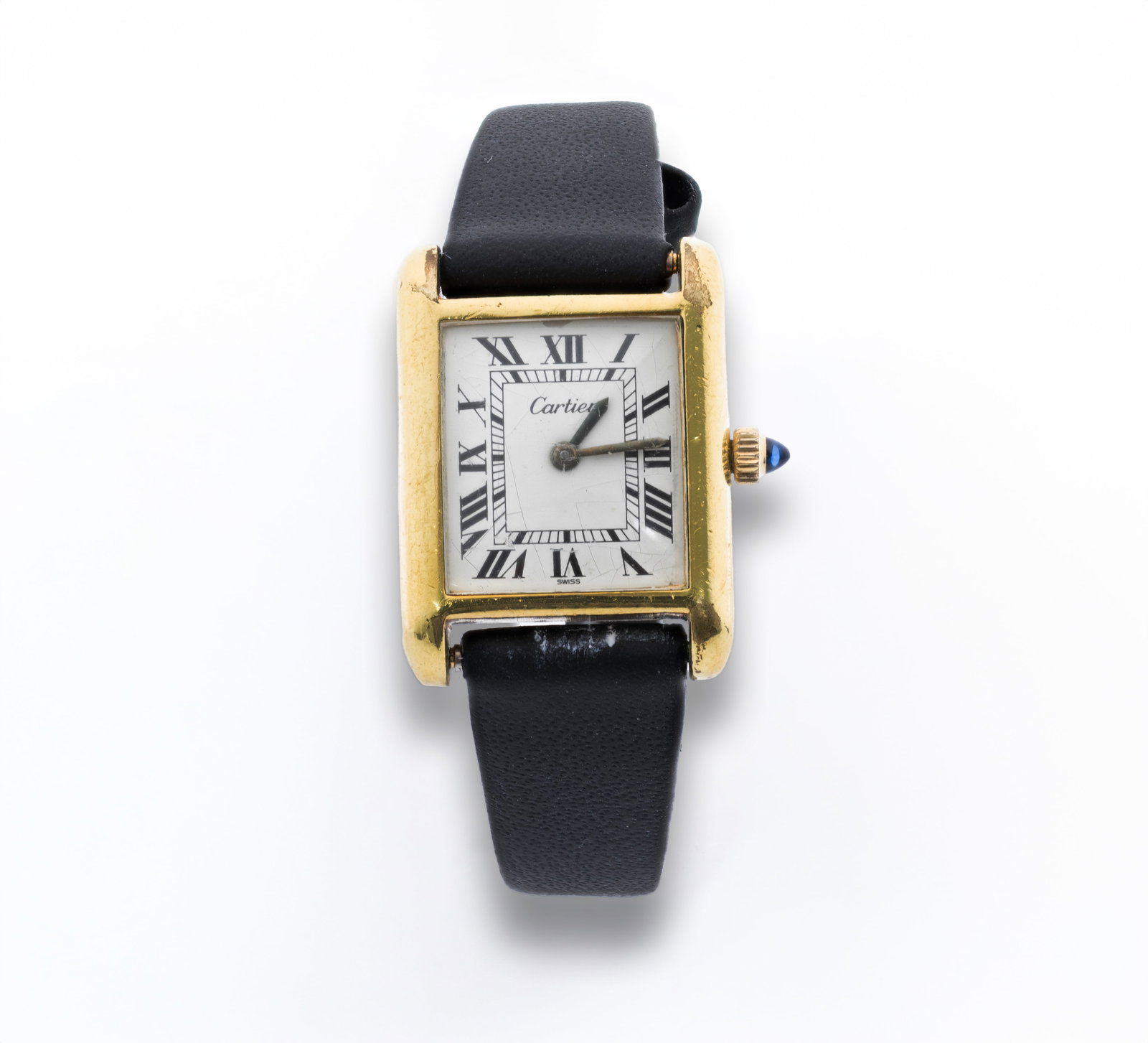 Cartier Tank Louis 18K Gold-plated 21mm Watch: Brand: Cartier Model: Tank Louis Origin: Switzerland Movement: Manual-wind Case: 18K Gold- plated Swiss, marked "Cartier / 18K Gold / Elec