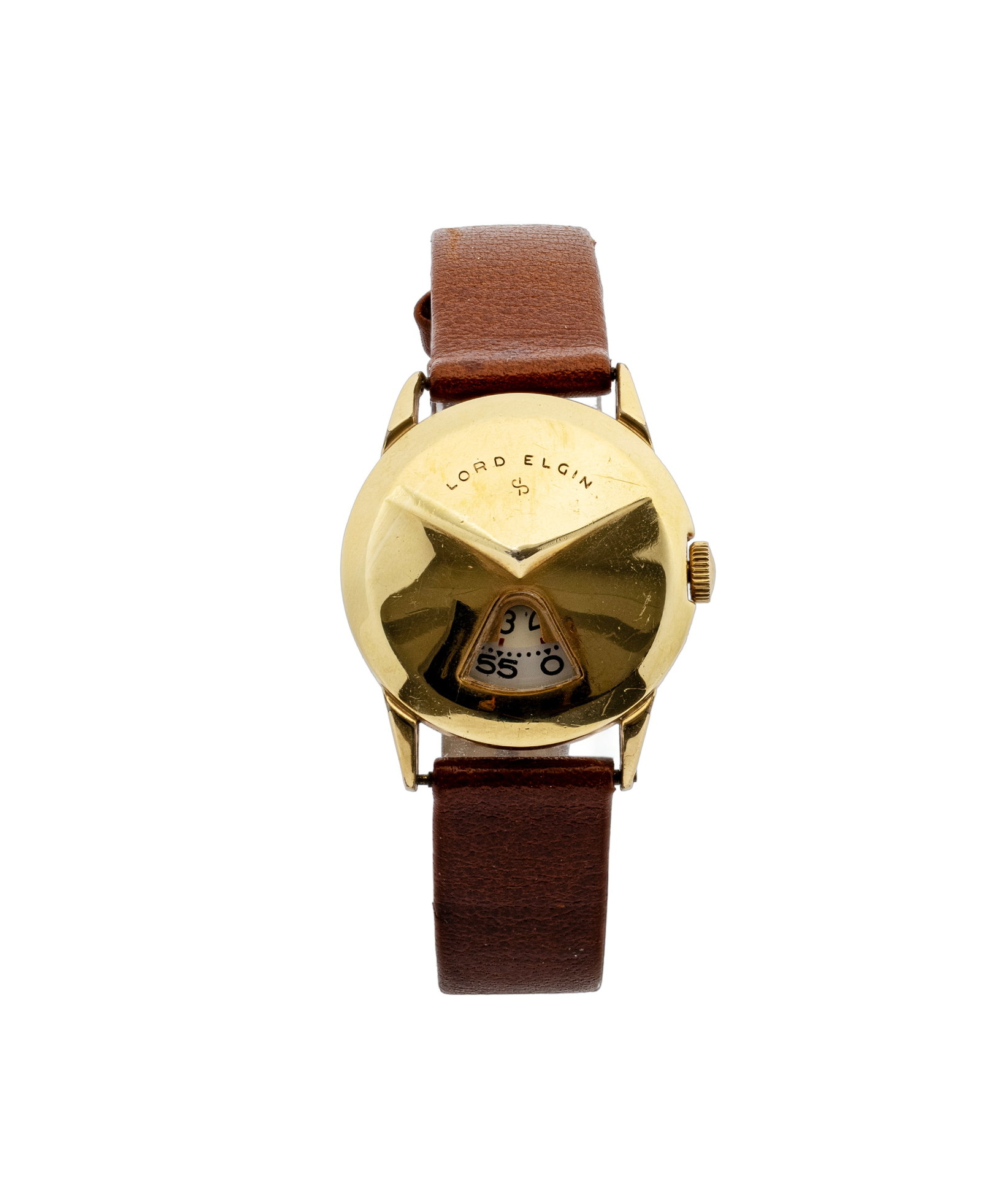 Lord Elgin Direct 14K Gold Filled Read Jump Hour 7775 Watch: Brand: Lord Elgin ?Direct Read” Jump Hour Country of origin: U.S.A. Year of production: 1950 Reference: 7775 Movement: Manual wind,