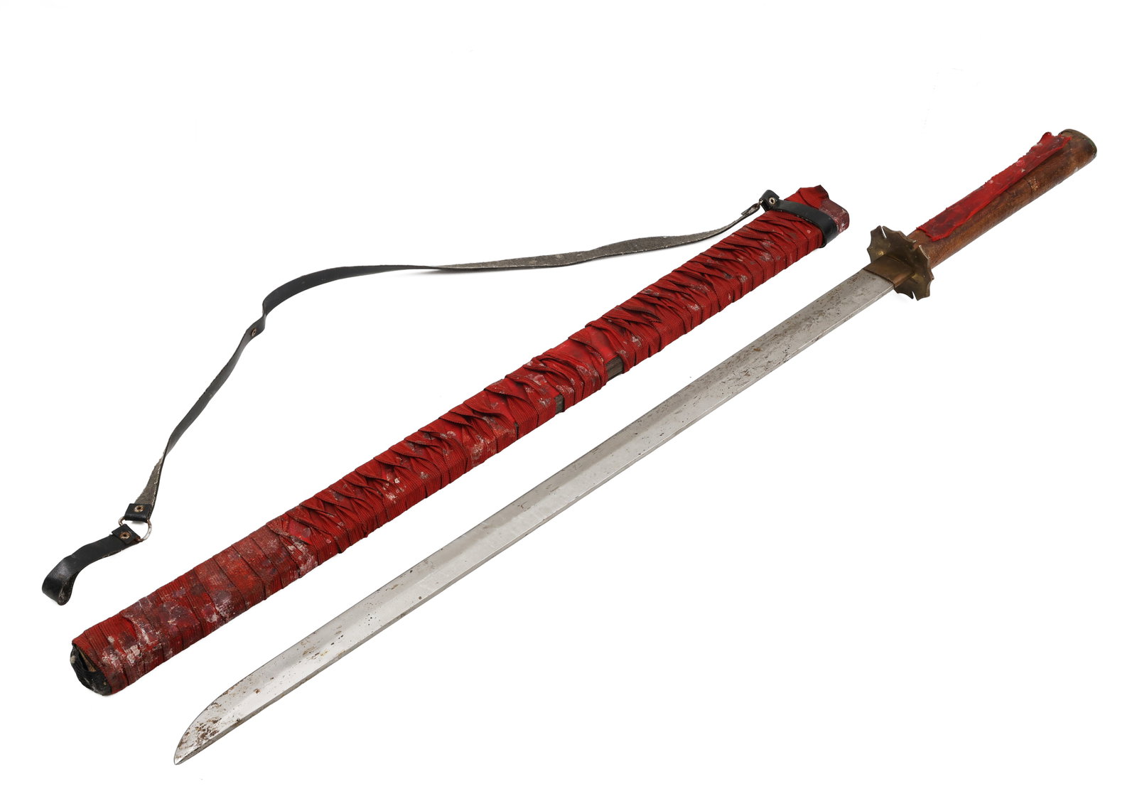 Asian Dao-Style Straight Sword with Scabbard (1 of 12)