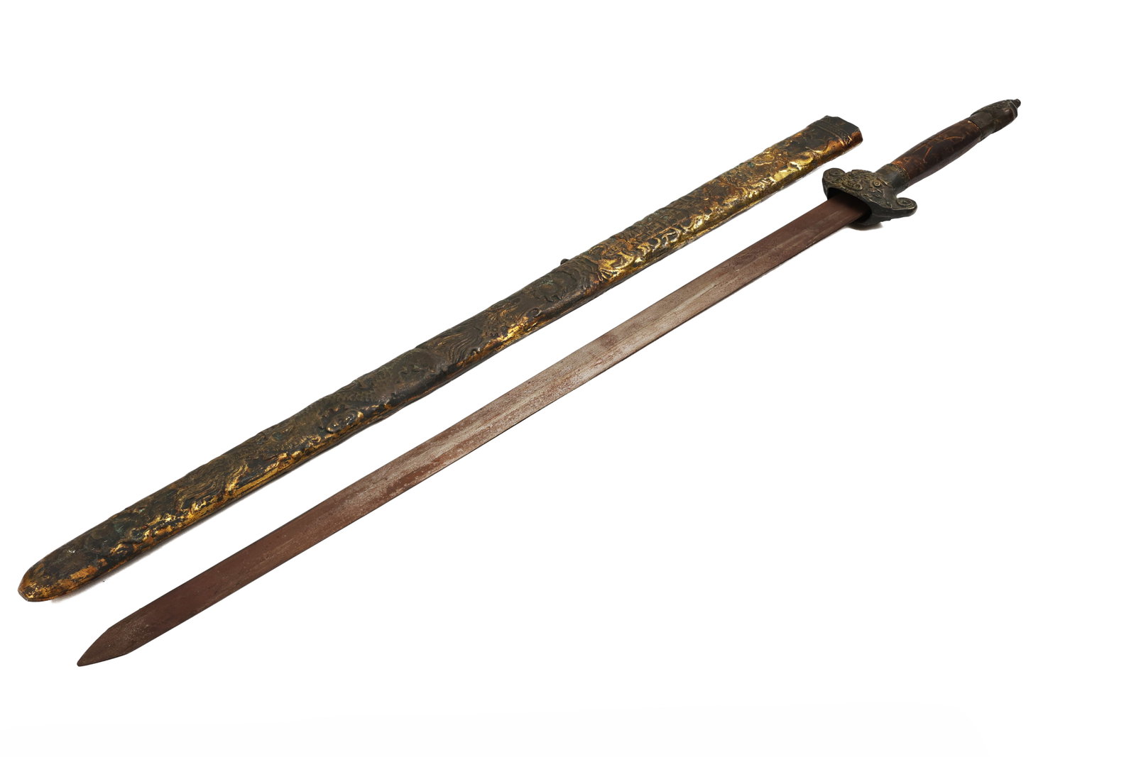 Chinese Style Straight Sword (Jian Style) with Decorated Scabbard (1 of 10)