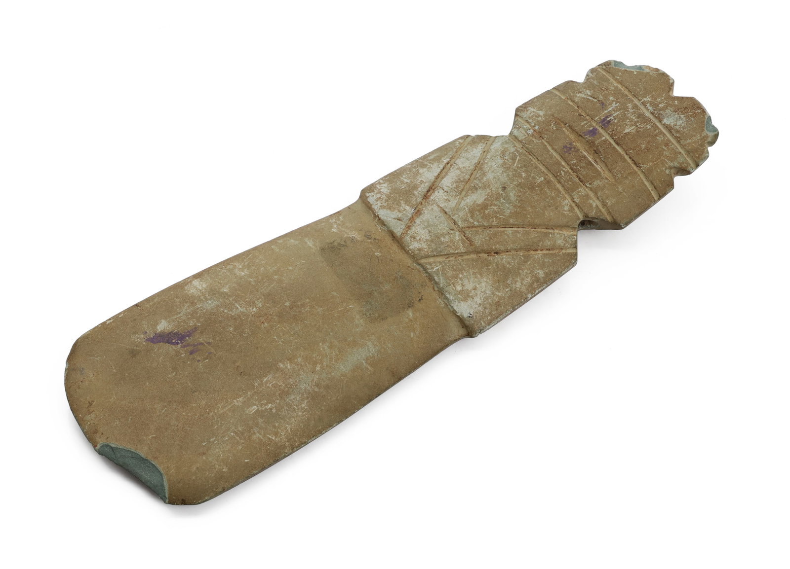 Pre-Columbian Carved Stone Ceremonial Blade Artifact (1 of 8)