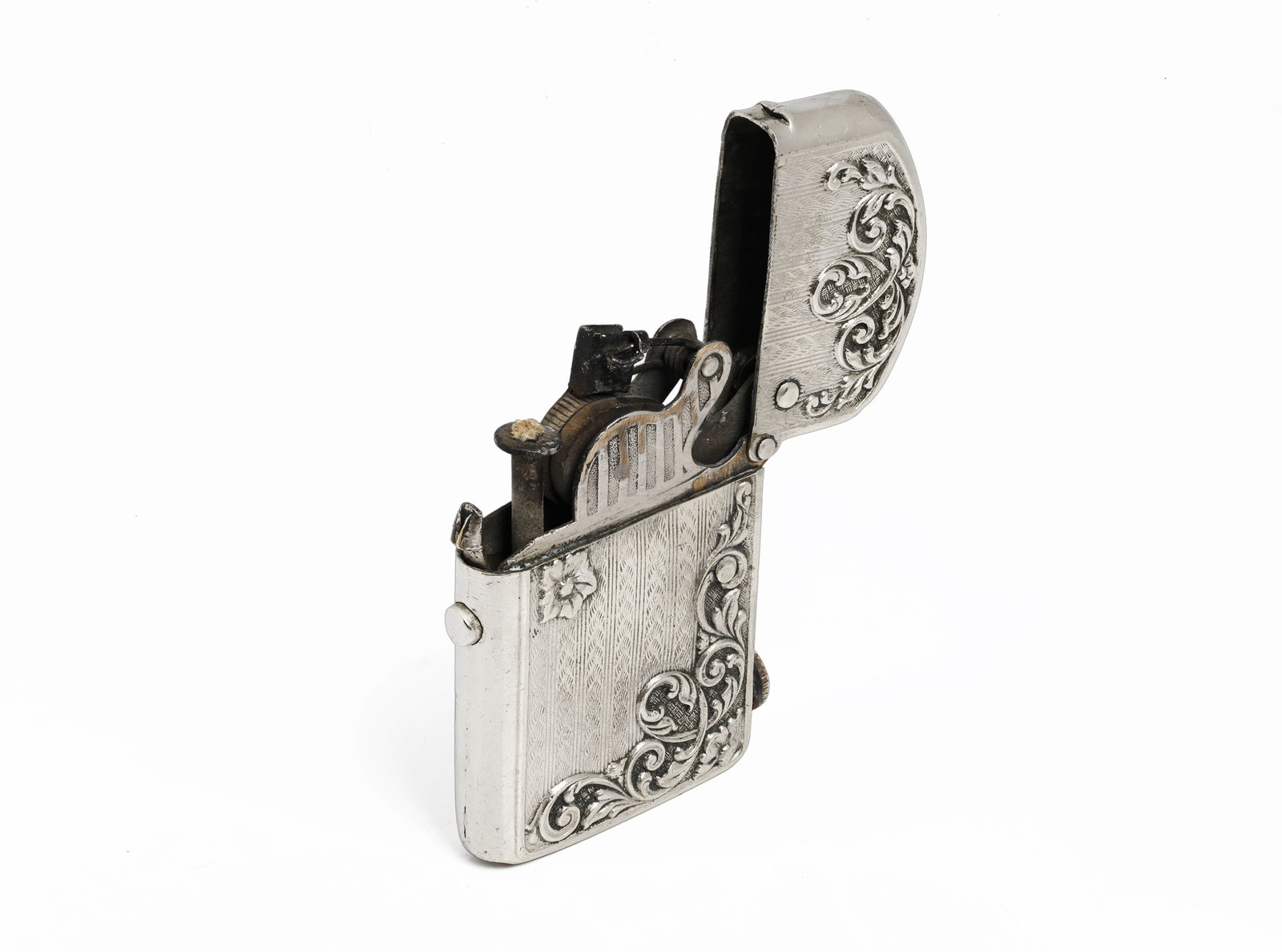 Antique Nassau Pat. Dec. 26, 1905 Silver Pocket Petrol Lighter (1 of 9)