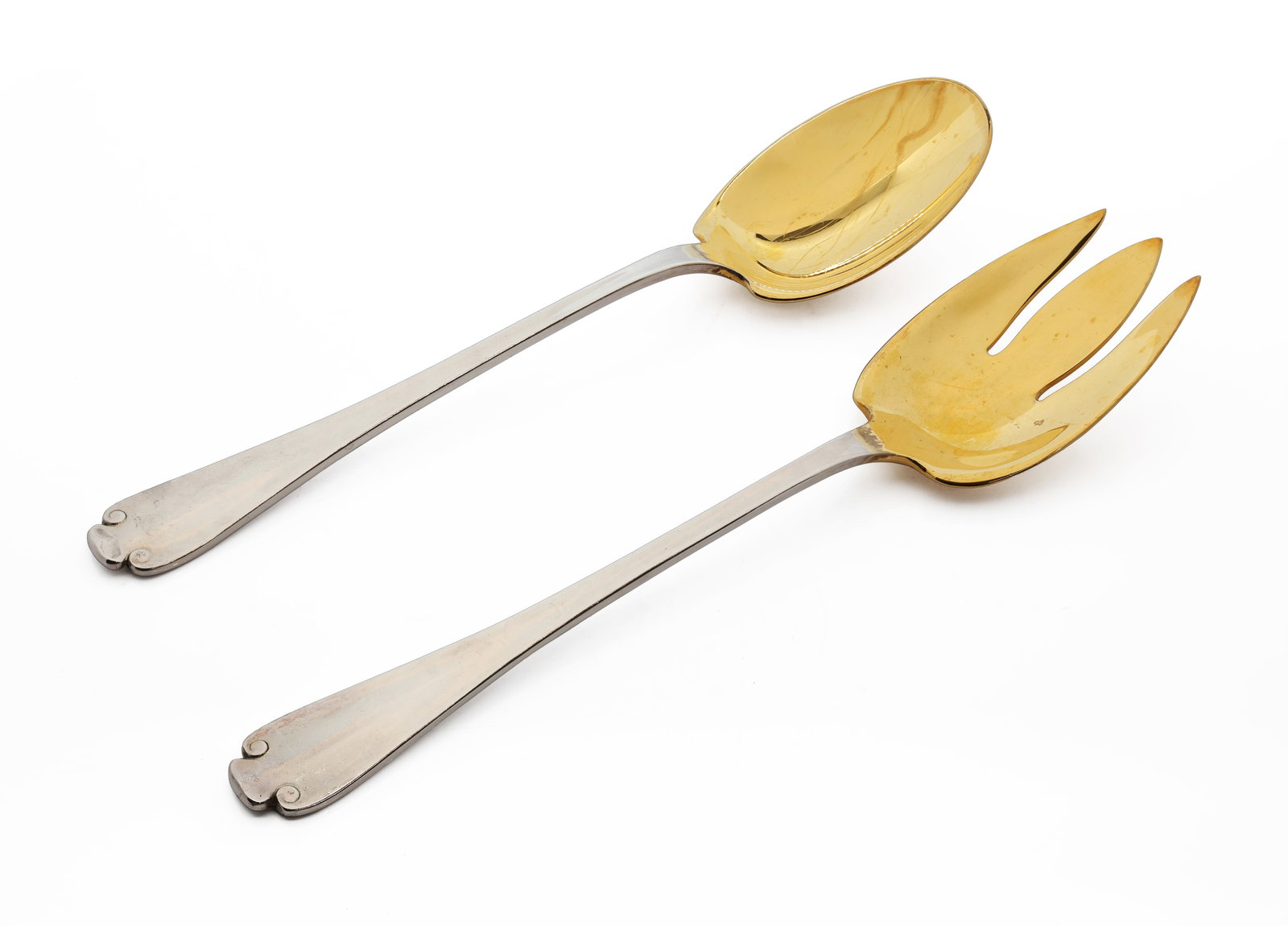 Tiffany & Co. Salem Sterling Silver Oversized Salad Serving Set, Pat. 1911: Title: Tiffany & Co. “Salem” Sterling Silver Oversized Salad Serving Set, Pat. 1911 Origin: United States Weight: 313.74 Dimensions (in): 10" lon