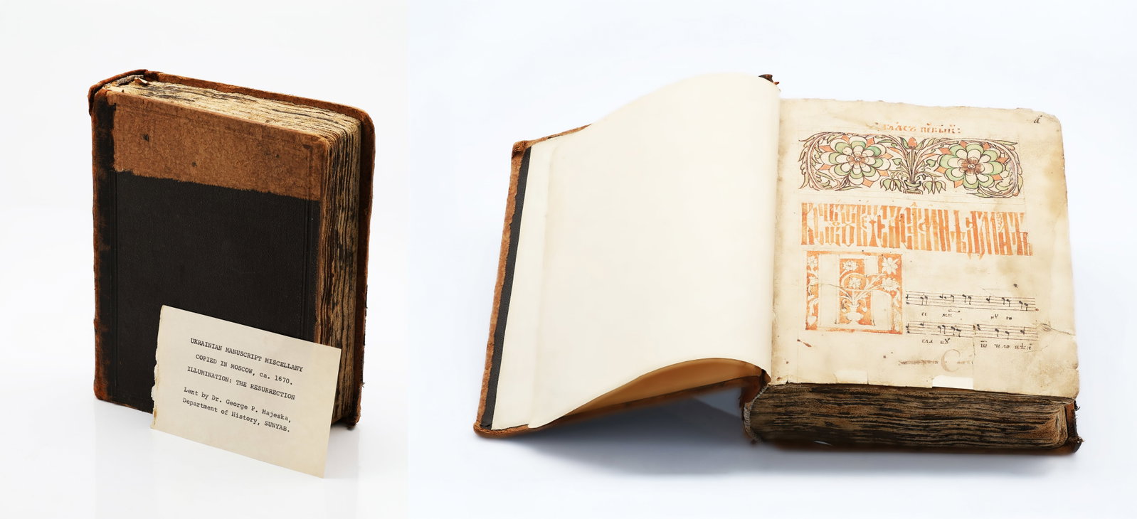 17th Century Ukrainian Handwritten Manuscript Church Miscellany with Musical Notation: Title: 17th Century Ukrainian Handwritten Manuscript Church Miscellany with Musical Notation Period: 17th century, circa 1670 Origin: Ukraine / Muscovy Binding: