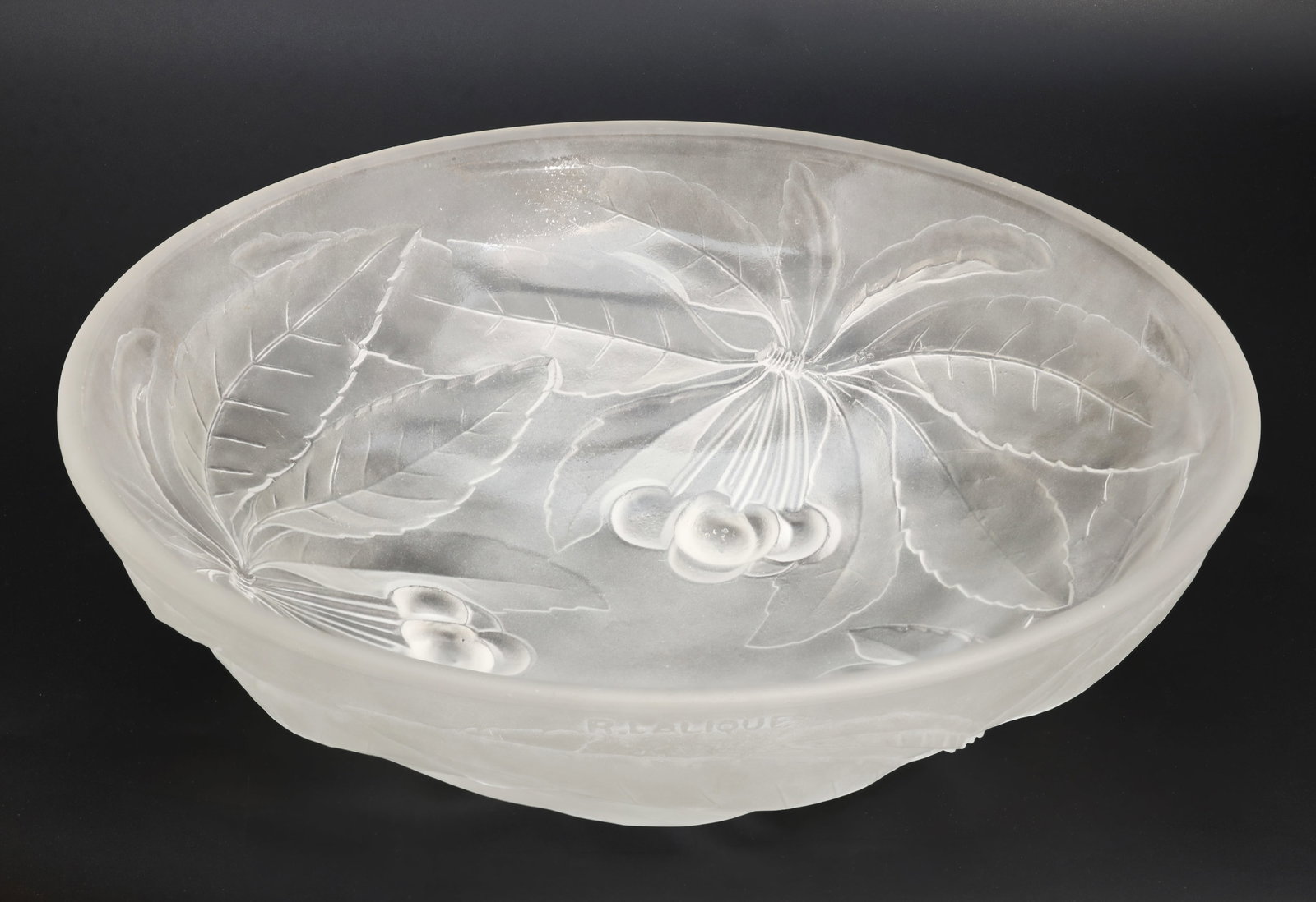 Lalique France Frosted Crystal Cherries Bowl (1 of 7)
