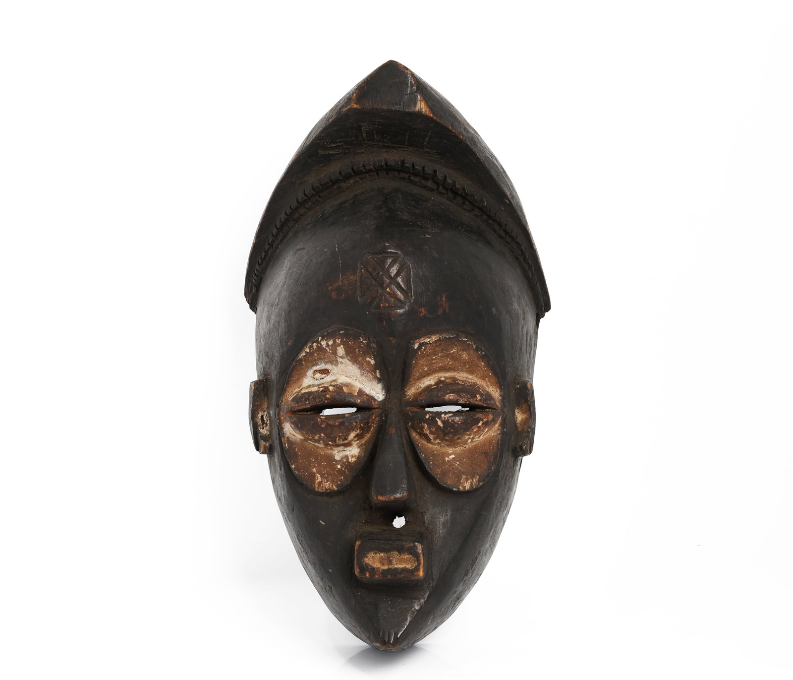 Baule Carved Wood Tribal Mask, Cote d’Ivoire: Title: Baule Carved Wood Tribal Mask, Côte d’Ivoire Origin: Possibly Cote d’Ivoire / Ivory Coast, West Africa Medium: Carved wood Measurements: