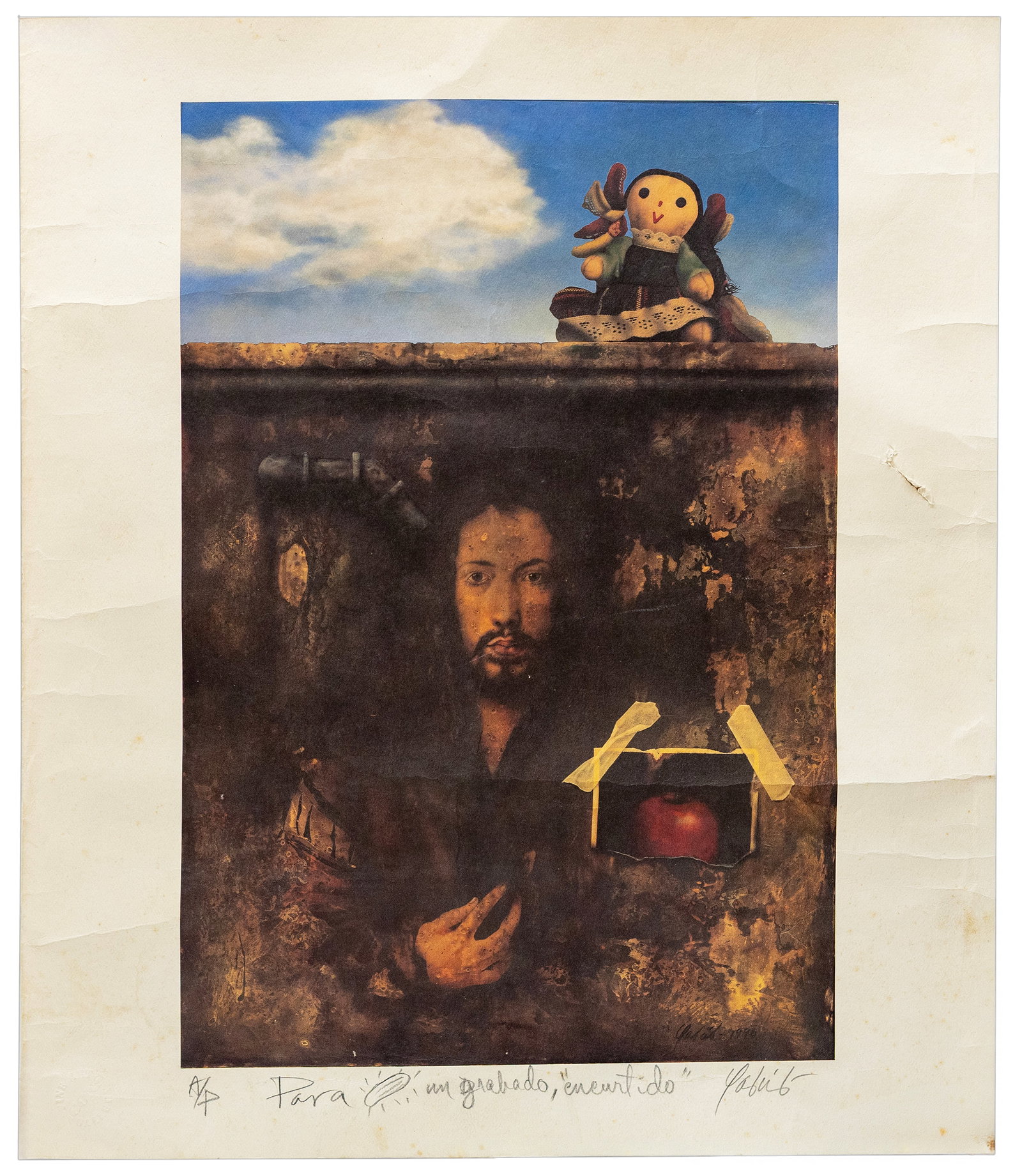 Fernando Enfori Garcia (Cuban, b. 1955), Para un grabado, "encurtido" (Self-Portrait with Maria: Artist, Title, Year: Fernando Enfori García, Para un grabado, "encurtido" (Artist's Proof), 1996 Origin: United States Title: Para un grabado, "encurtido" (Self-Portrait with Maria Dol