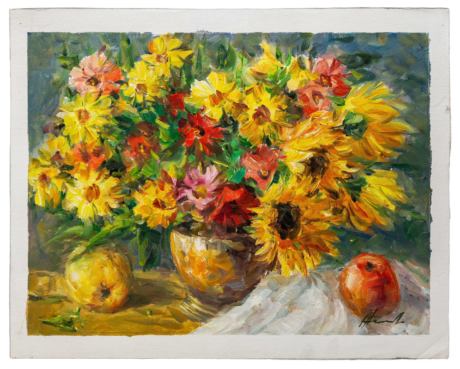 Alexander Heucher (Ukrainian-German, b. 1948), Sunflower Still Life (1 of 4)