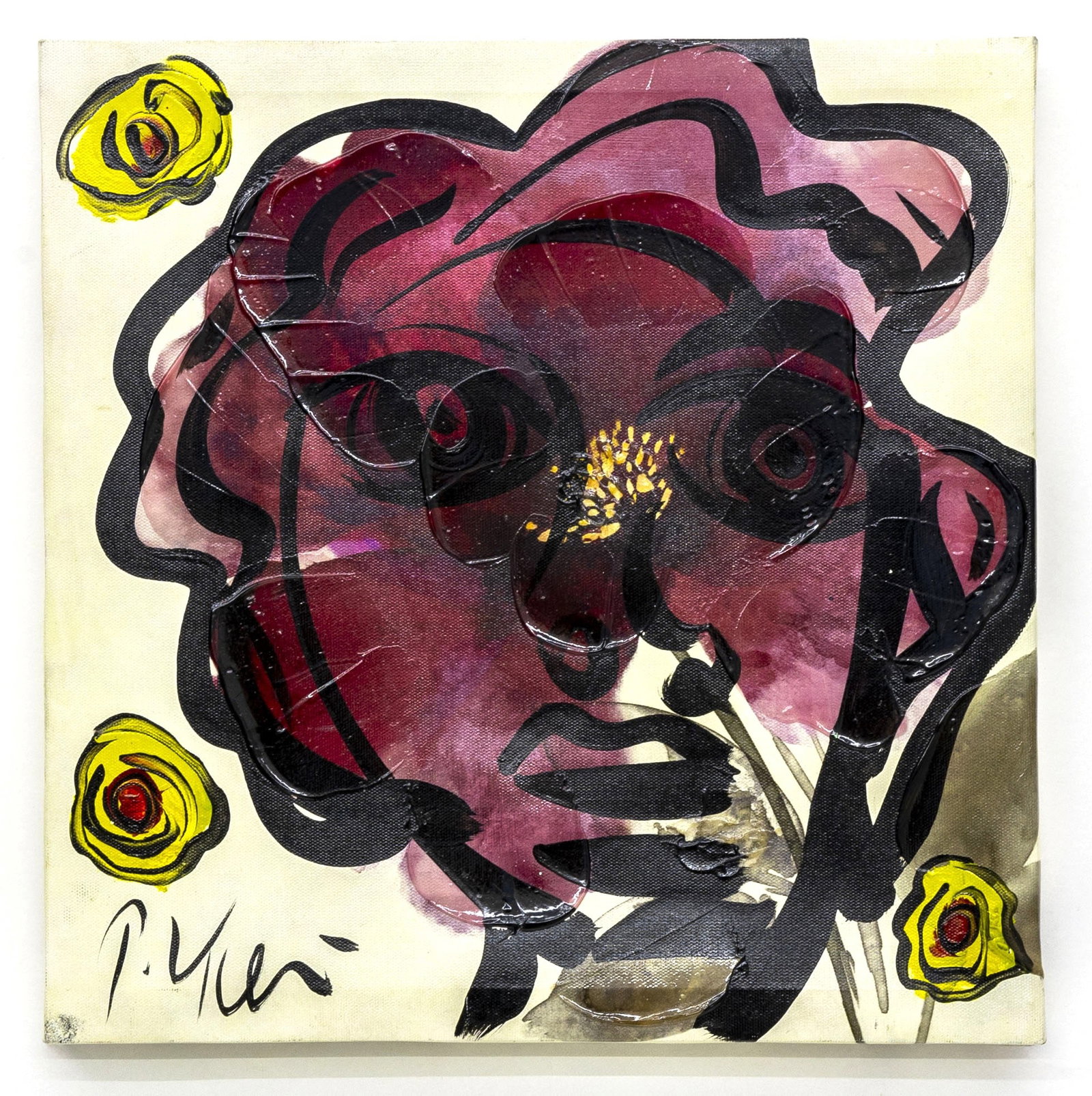 Peter Keil (German, b. 1942), Abstract Portrai,t Acrylic on Canvas (1 of 4)