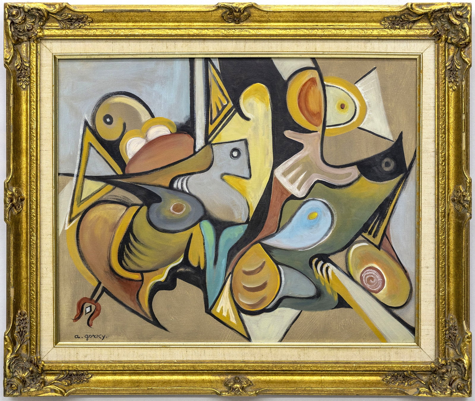 Arshile Gorky (American) Abstract Composition, Oil on Canvas Painting (1 of 3)