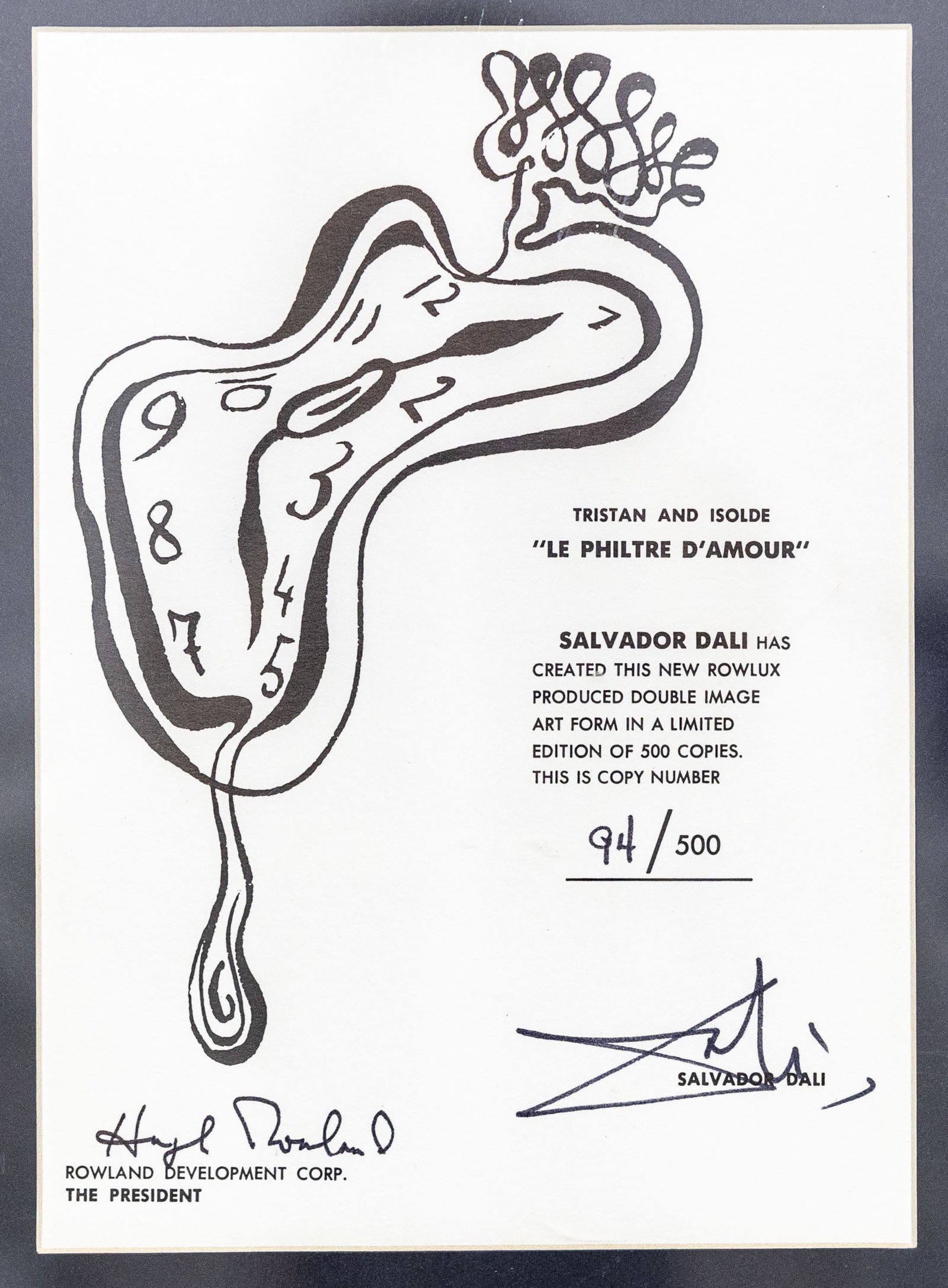 Salvador Dali, Tristan and Isolda, Rowlux Double-Image Print 94/500 (1 of 4)