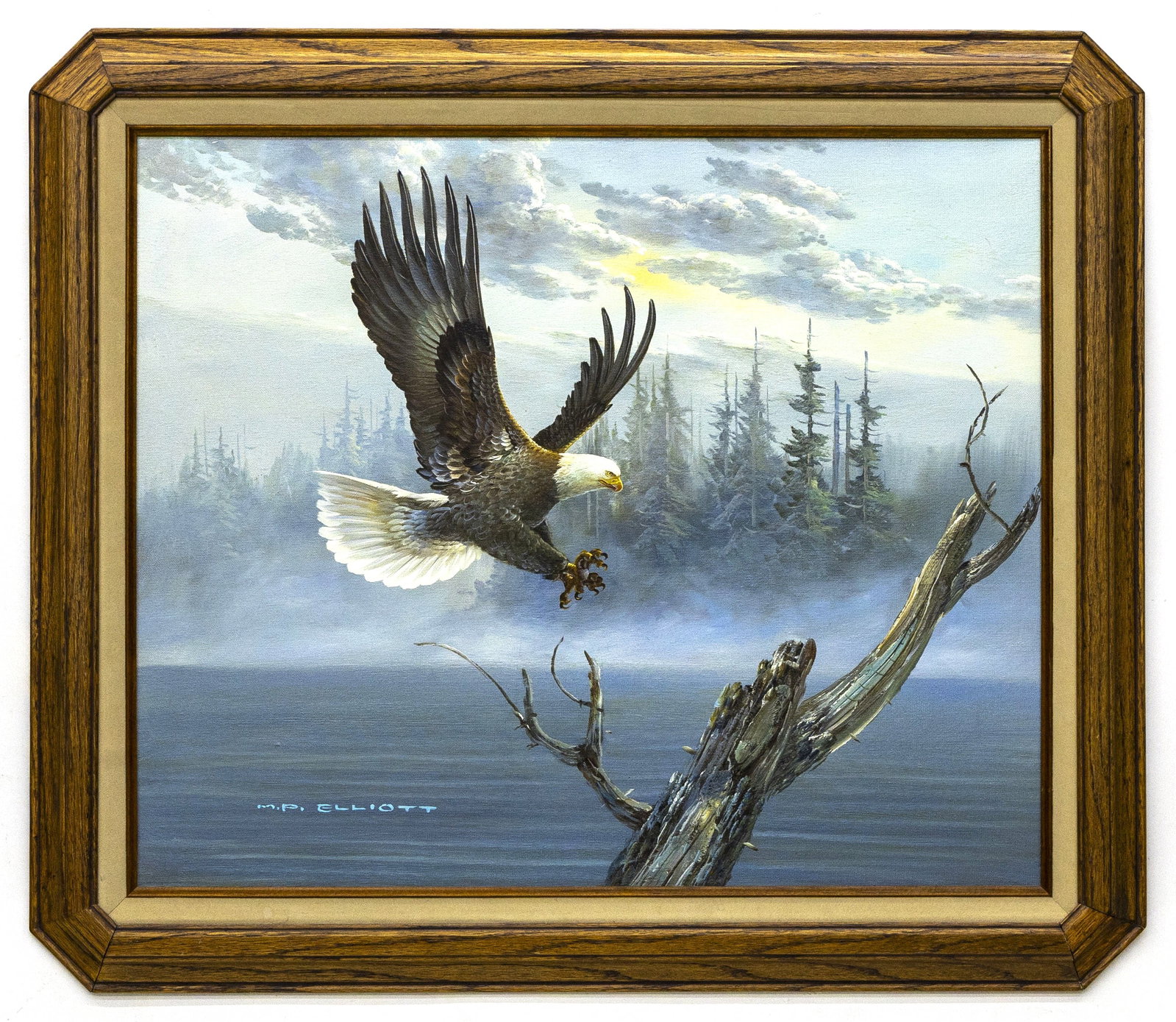 Mark Paul Elliott (British, b. 1974), Eagle in Flight, Oil on Canvas Painting (1 of 4)