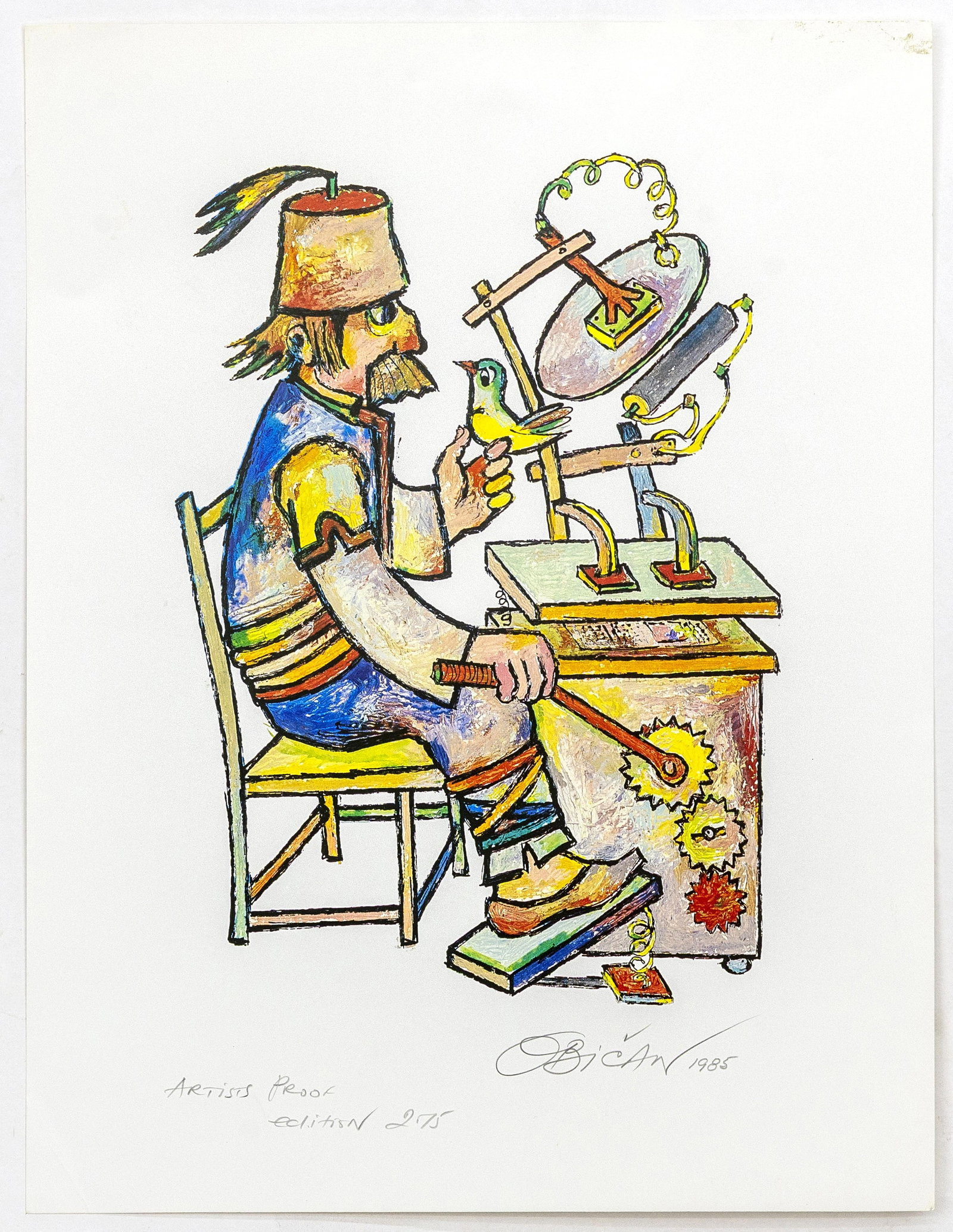 Jovan Obican (Yugoslav-American, 1918-1986), 1985, Judaica Ltd. 275, Lithograph on Paper (1 of 4)