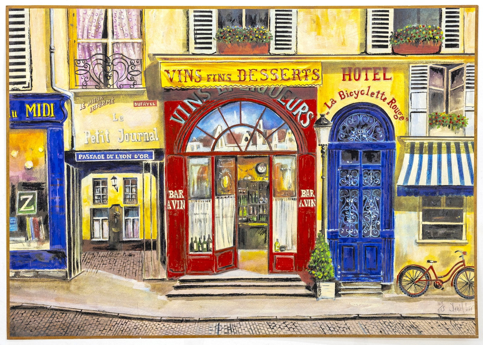 Daniel Gerr (Israeli, b. 1957), Paris Street View, Judaica Ltd. 164/225, Lithograph (1 of 4)