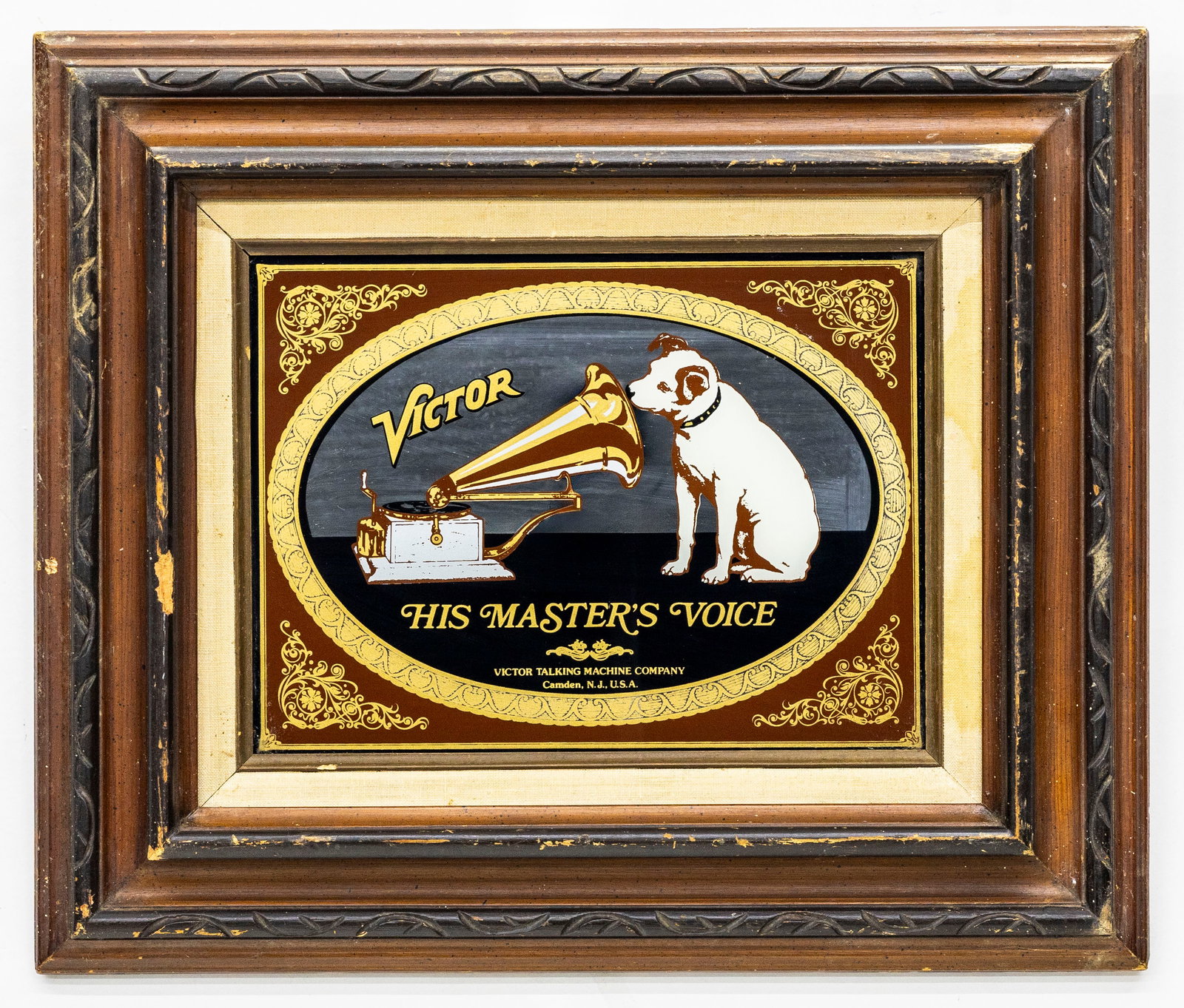 His Master?s Voice, Victor Talking Machine Company, Reverse glass painting (1 of 3)