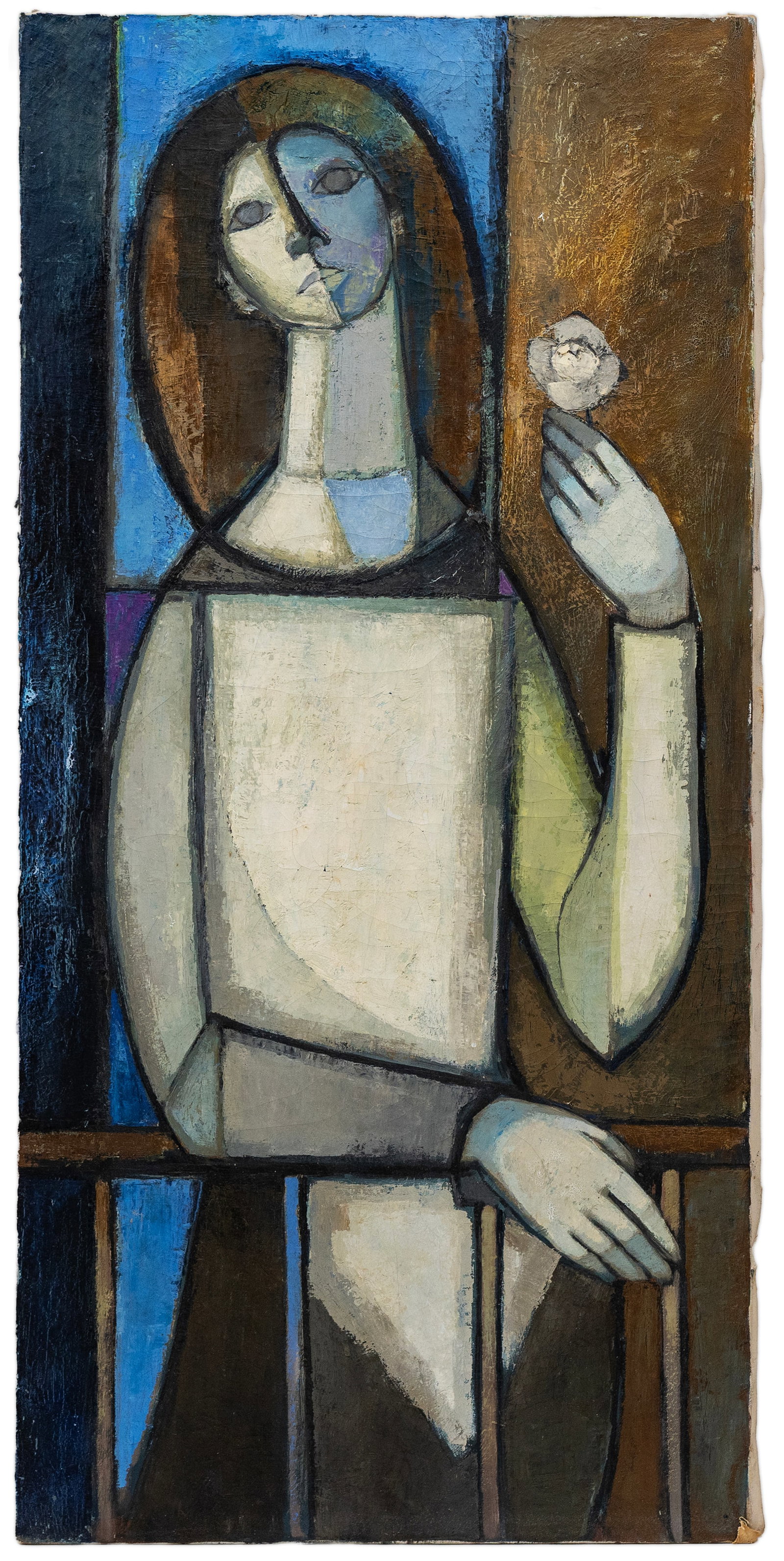 Senen Ubina, 20th Century, Portrait of a Woman, Oil on Canvas (1 of 3)