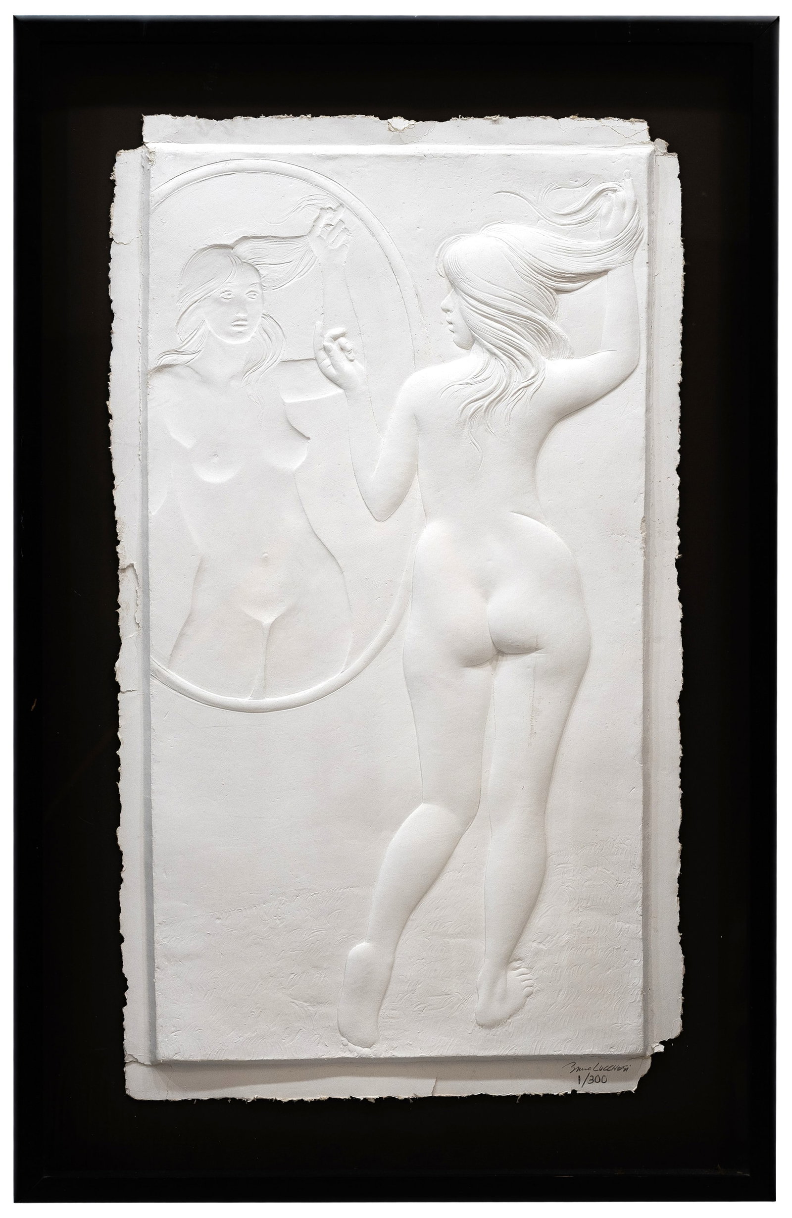 Bruno Lucchesi, 20th Century, Perceptions, Embossed paper relief: Artist, Year, Title: Bruno Lucchesi, 20th Century, Perceptions Medium: Embossed paper relief (bas-relief) Dimensions: 31 x 48 in. Edition: Limited Edition 1/300,