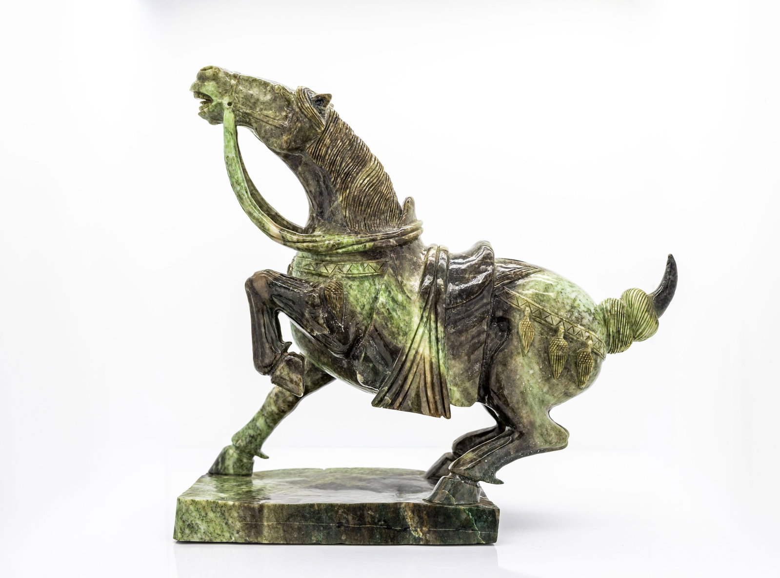 Carved Green Granite Horse Sculpture (1 of 14)