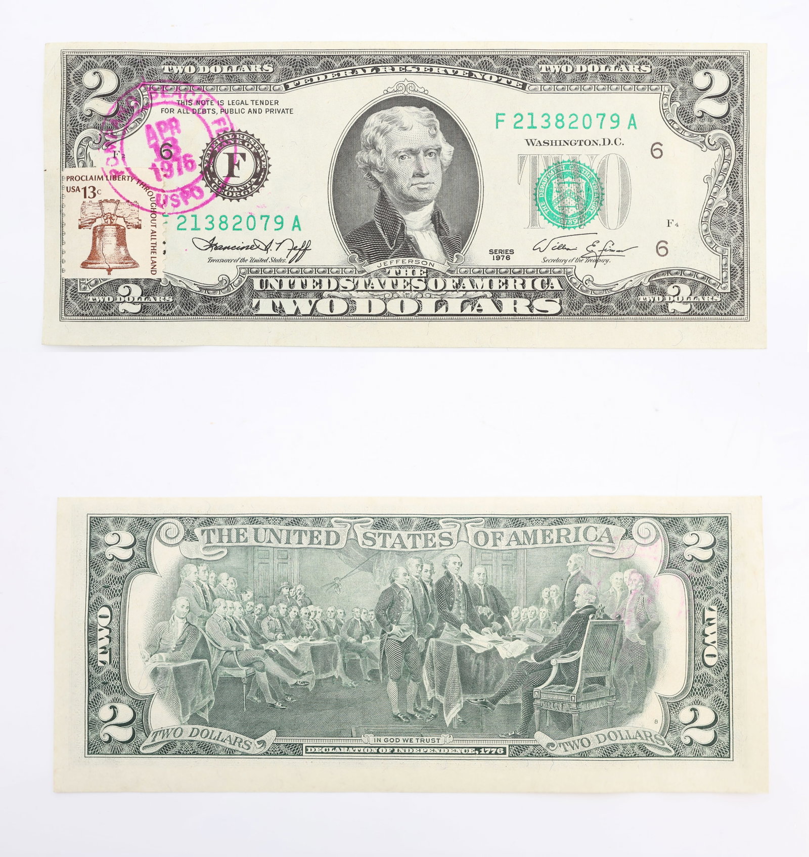 20 Consecutive 1976 $2 Bicentennial Notes with Stamps & First Day Postmarks (1 of 5)