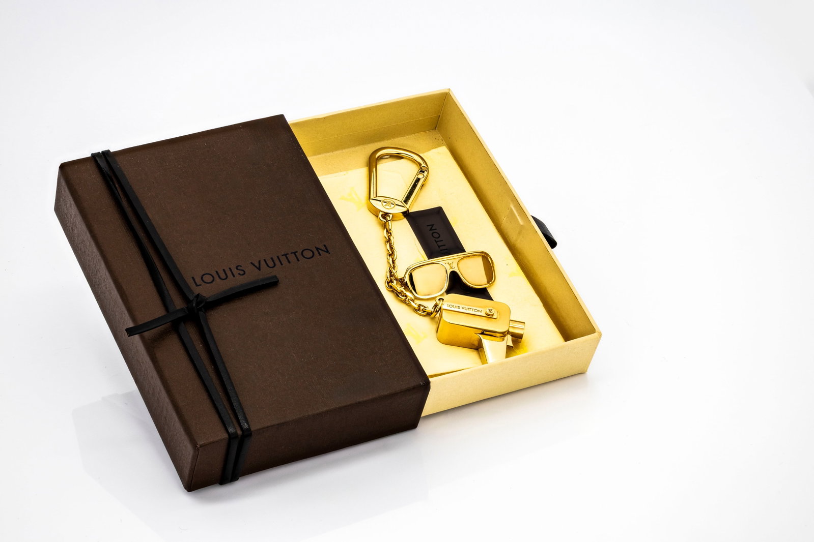 Louis Vuitton, Charm It, Gold-Tone Keychain Sunglasses & Whistle Charms (1 of 5)