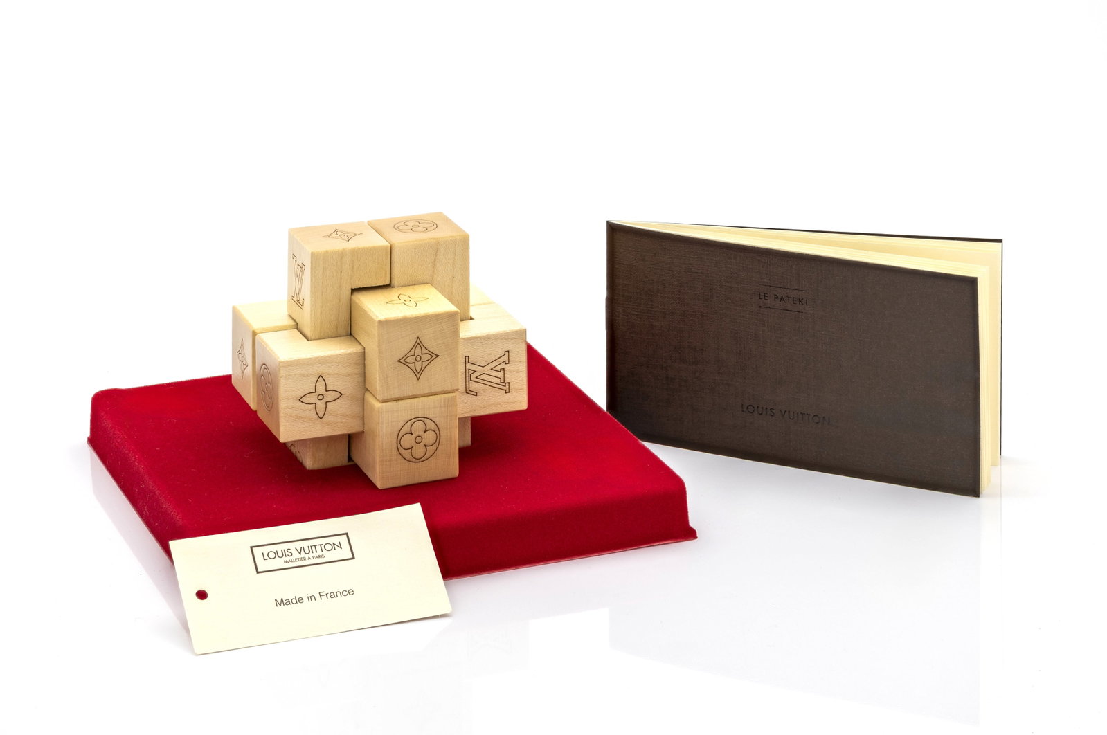 Louis Vuitton "Le Pateki" Wood Cube Puzzle Sycamore Wood Collector's Piece (1 of 7)