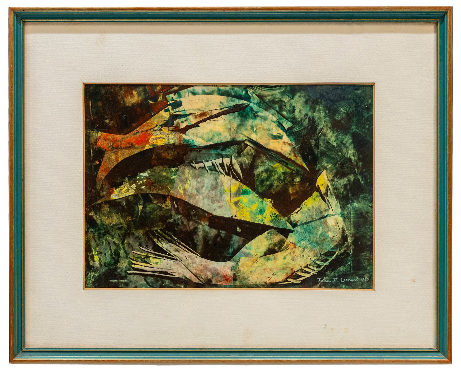John F. Leonard (American) Abstract Composition 1960, Oil on Paper (1 of 4)