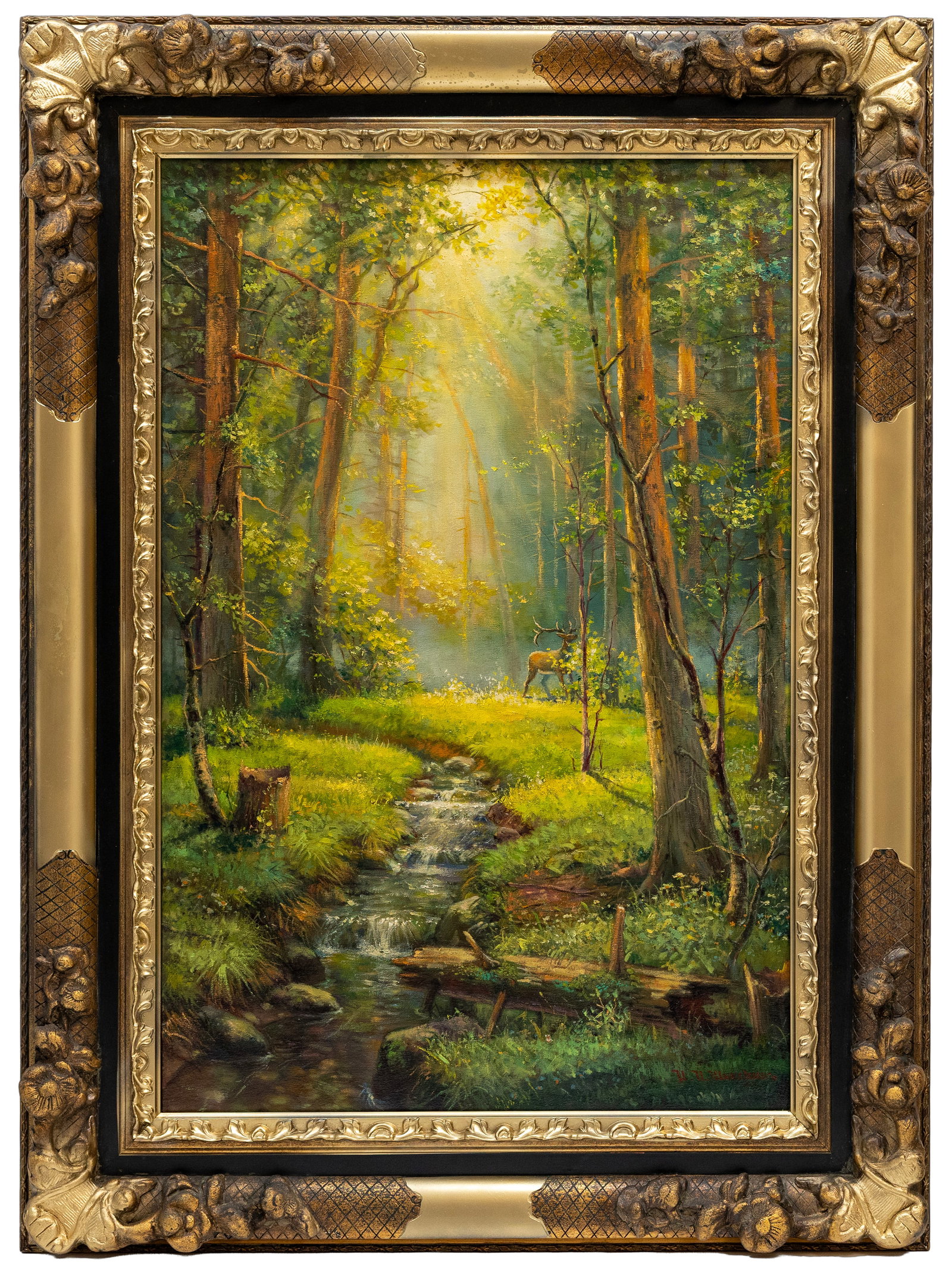 Russian Painting Forest Landscape, Signed Shishkin, Oil on Canvas Painting (1 of 4)