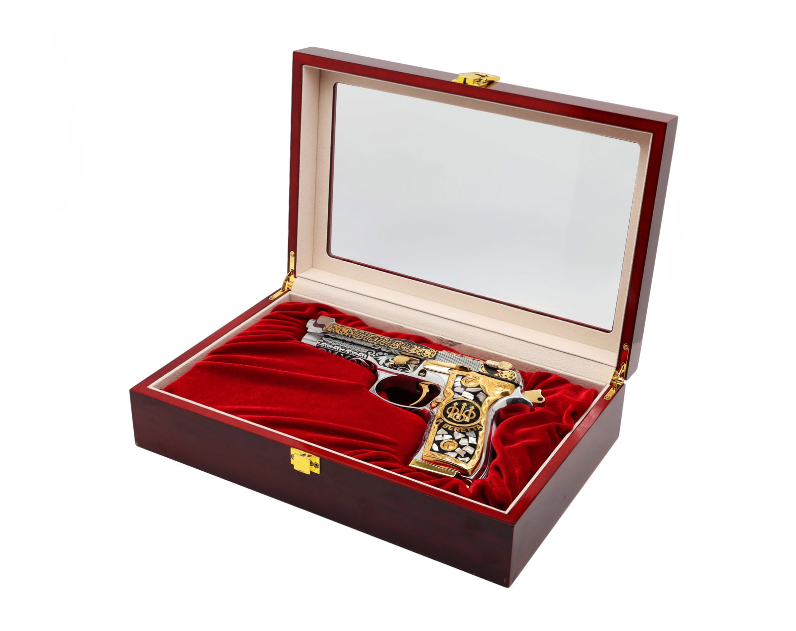 Beretta FS92 Brigadier Deluxe Engraved 9mm Pistol with 24K Gold Accents & Presentation Case (1 of 7)