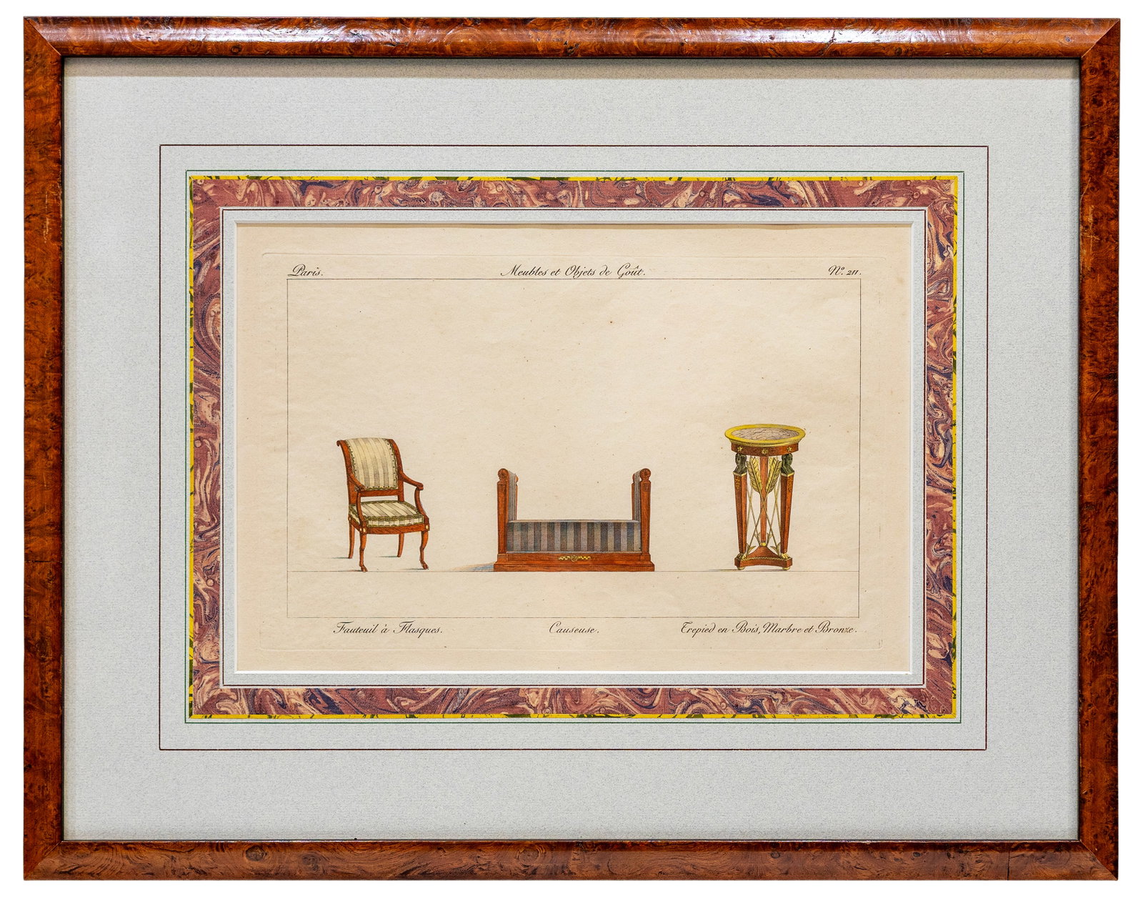 Flanged Armchair, Loveseat and Tripod Table (Plate 211), from Collection de Meubles et Objets de (1 of 4)