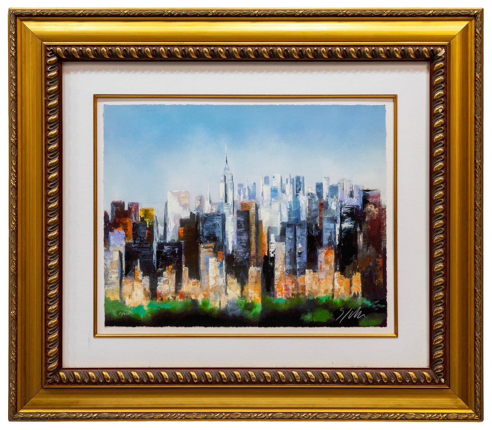 Victor Spahn (French, b. 1949) Central Park, Color Lithograph on Paper 211/450: Artist, Year, Title: Victor Spahn (French, b. 1949) Central Park Medium: Color Lithograph on Paper Dimensions: Framed 29.5" × 33.5" Provenance: Private Col