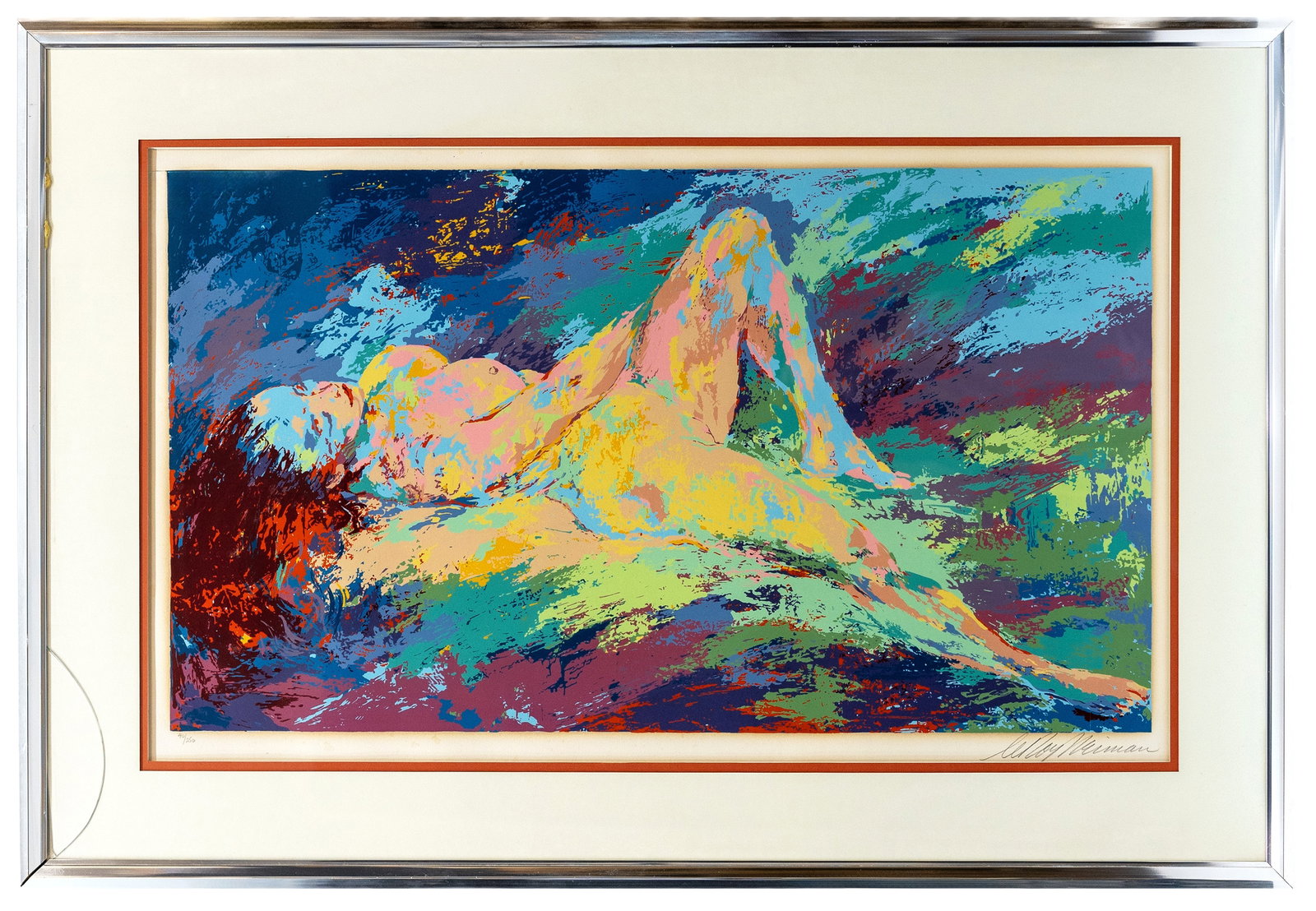 LeRoy Neiman (American) Homage to Boucher 1972, Ltd. 40/250: Artist, Year, Title: LeRoy Neiman (American, 1921?2012), 1972, Homage to Boucher Medium: Limited edition serigraph on paper Dimensions: 30 x 40 in. with frame Additional