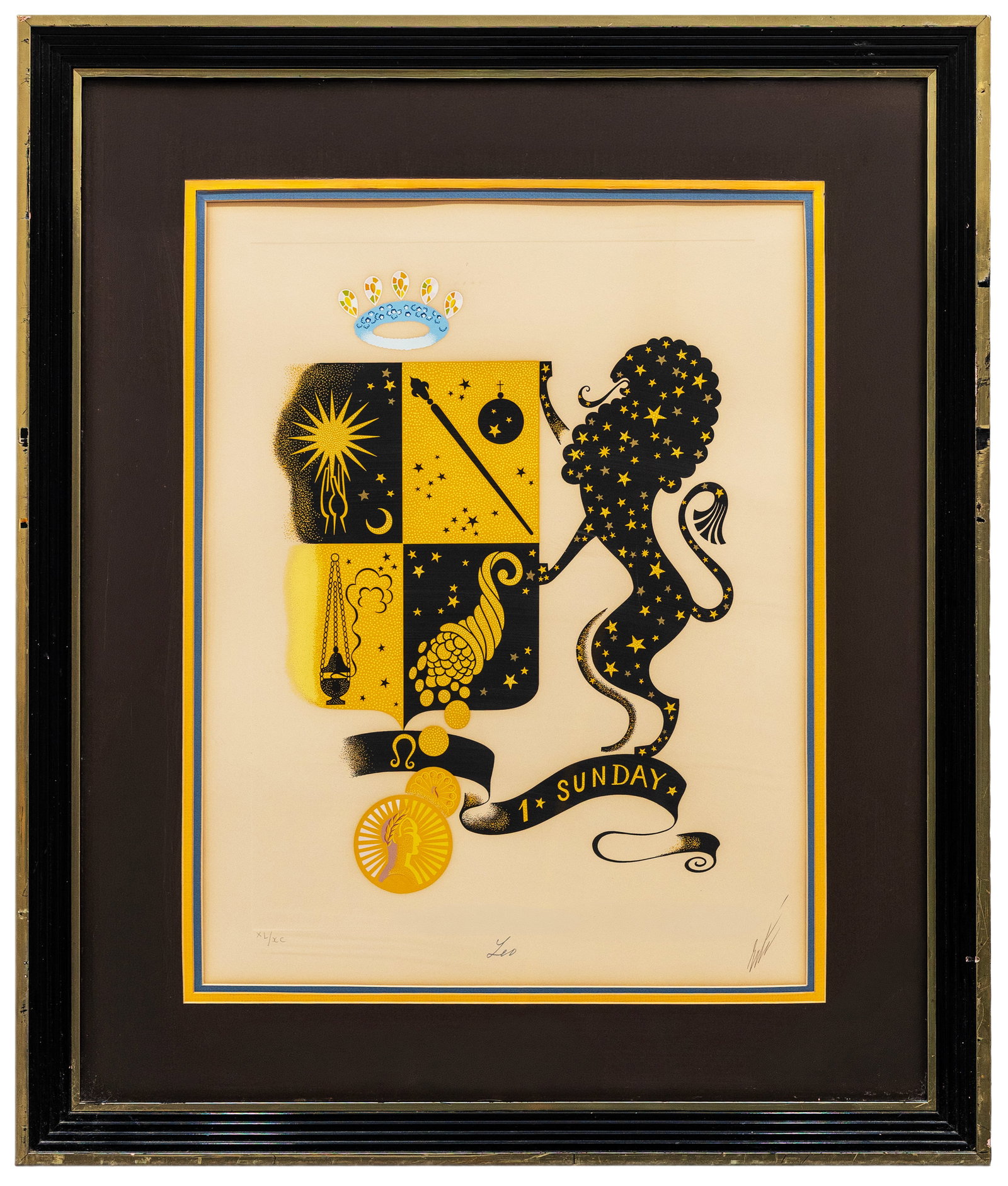Romain de Tirtoff Erte (Russian/French) Leo 1982, Serigraph 40/90 (1 of 5)