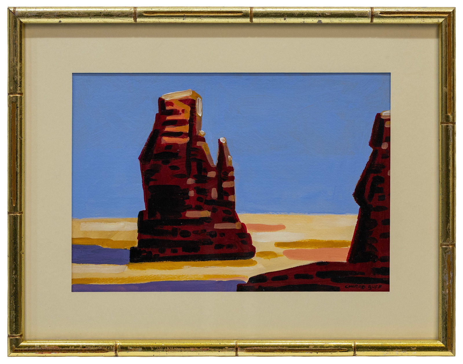 Conrad Buff (American) Desert Rock Formations, Acrylic on Paper (1 of 4)