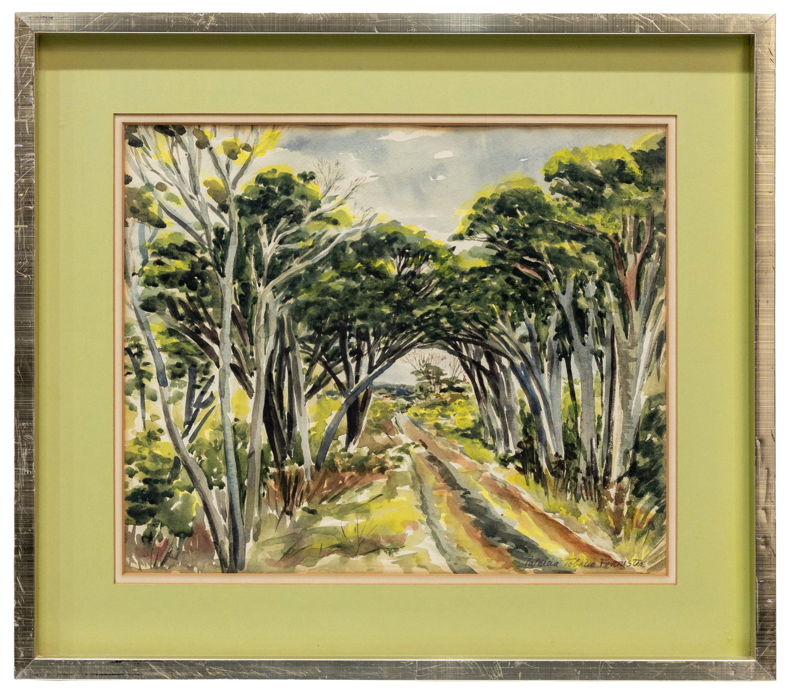 Patricia Tobacco Forrester (American) Tree-Lined Country Road, Watercolor on paper (1 of 4)