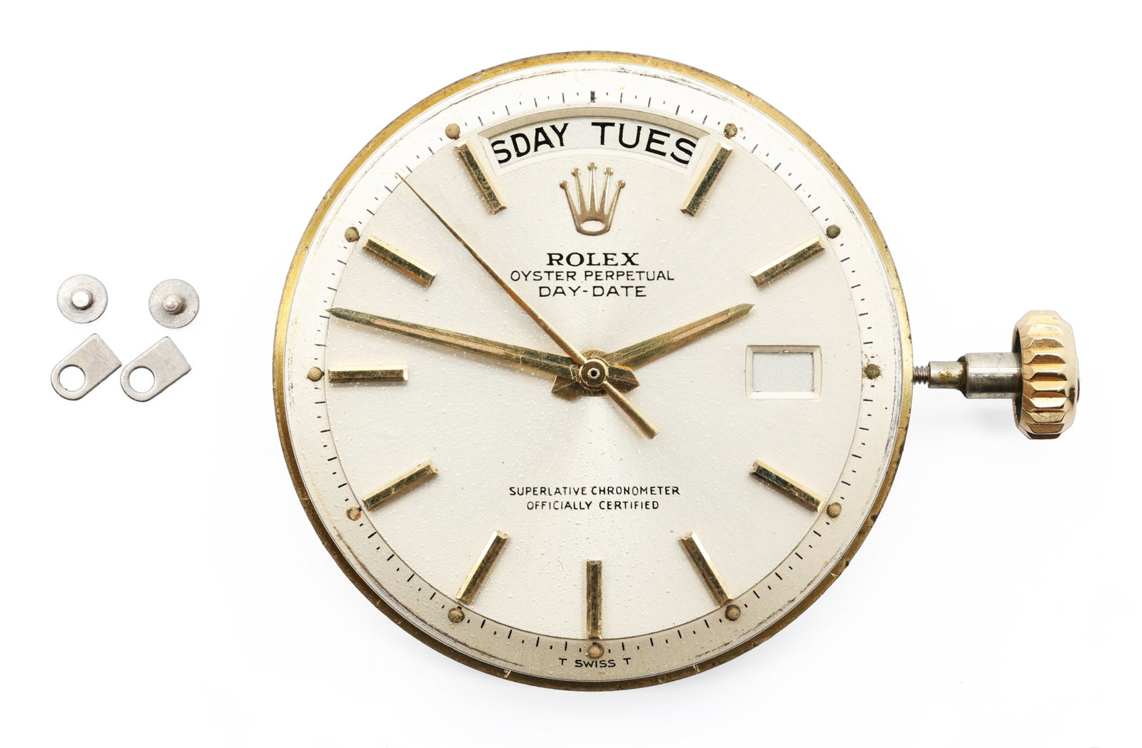 Rolex Day-Date Ref. 1803 Cal. 1556 Automatic Movement w/ Dial & Hands: Brand: Rolex Day-Date Ref. 1803 Cal. 1556 Year: Circa 1960s-1970s Case: Movement and dial assembly from Rolex Day-Date reference 1803 Movement: Rolex Caliber 155