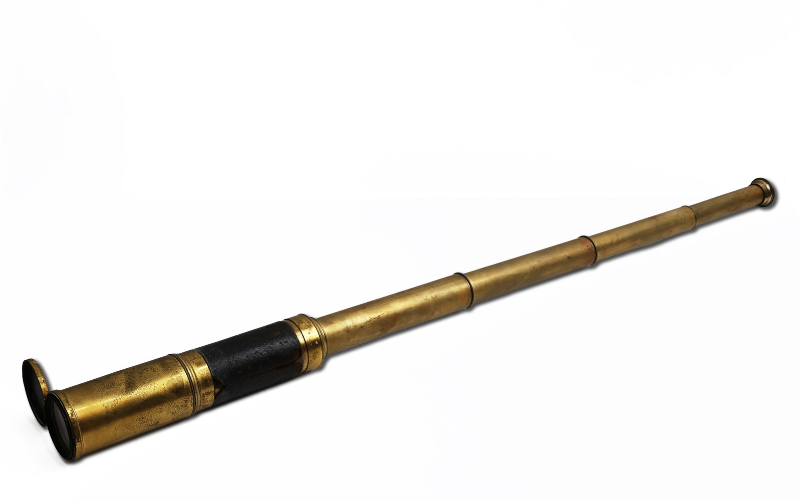 Antique Brass Three-Draw Telescope with Leather Grip (1 of 6)