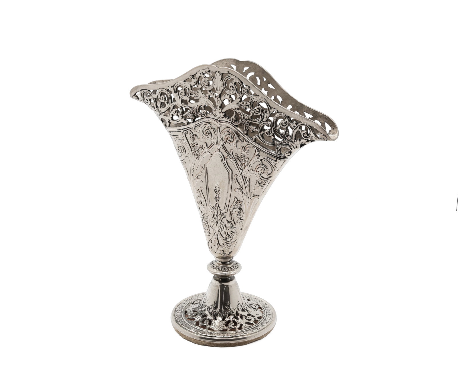 Ornate Victorian Silver Plated Pierced Filigree Vase (1 of 7)