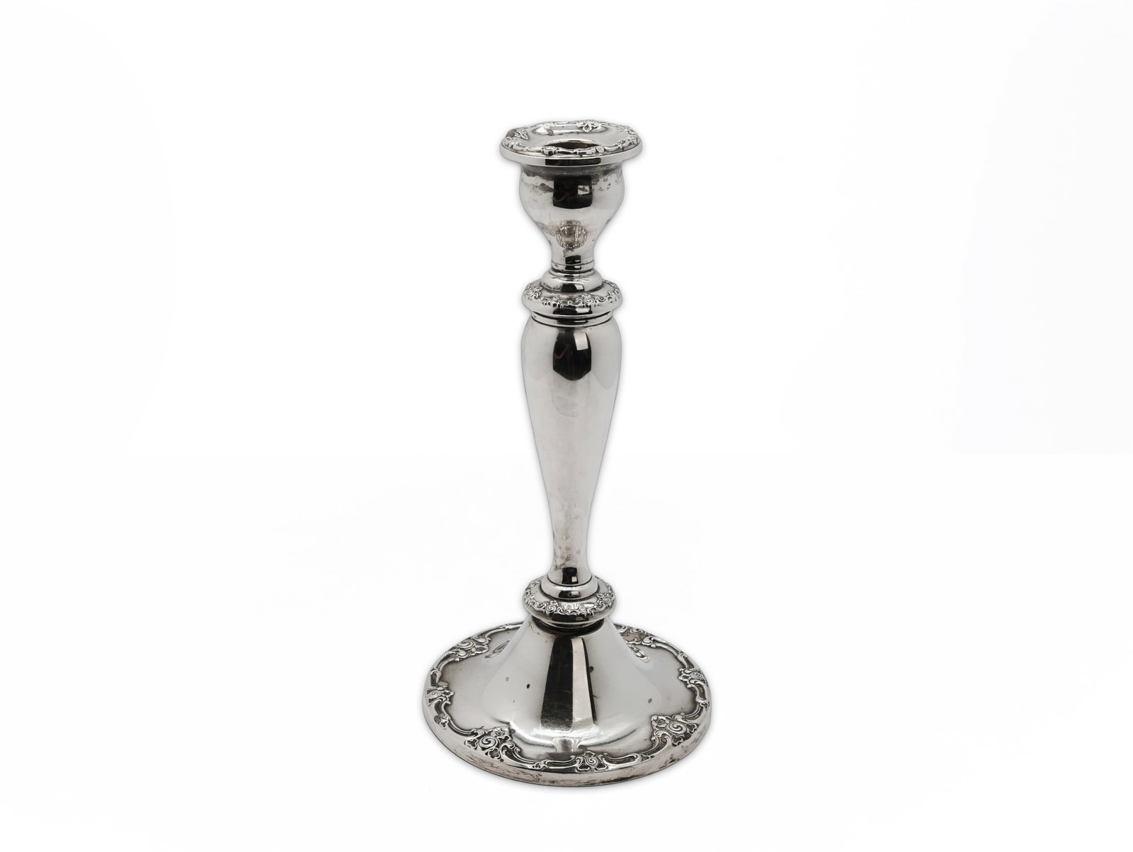 Single Gorham Melrose Sterling Silver Weighted Candlestick, Model 1381 (1 of 8)