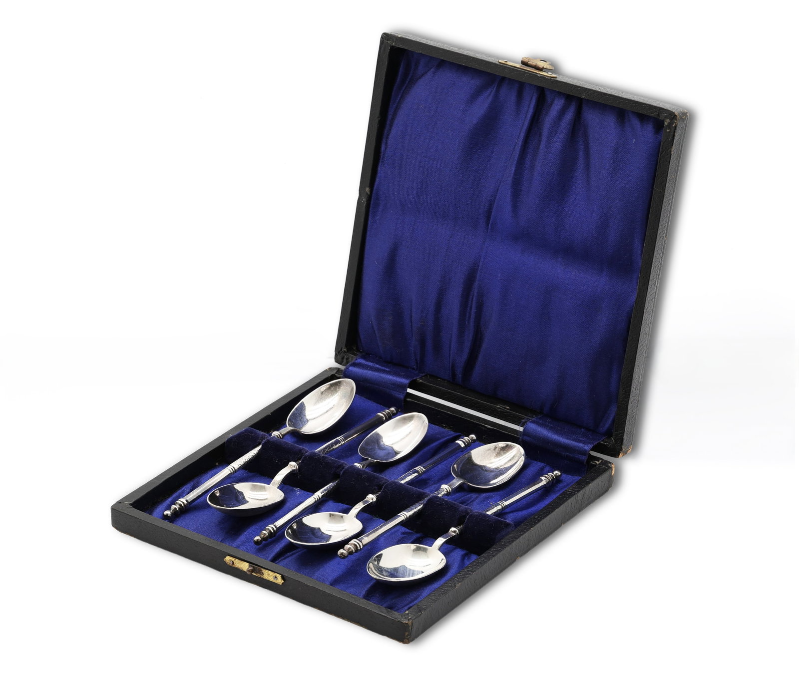 Cased Set of Six Hilliard & Thomason Sterling Silver Coffee Spoons, Birmingham (1 of 4)