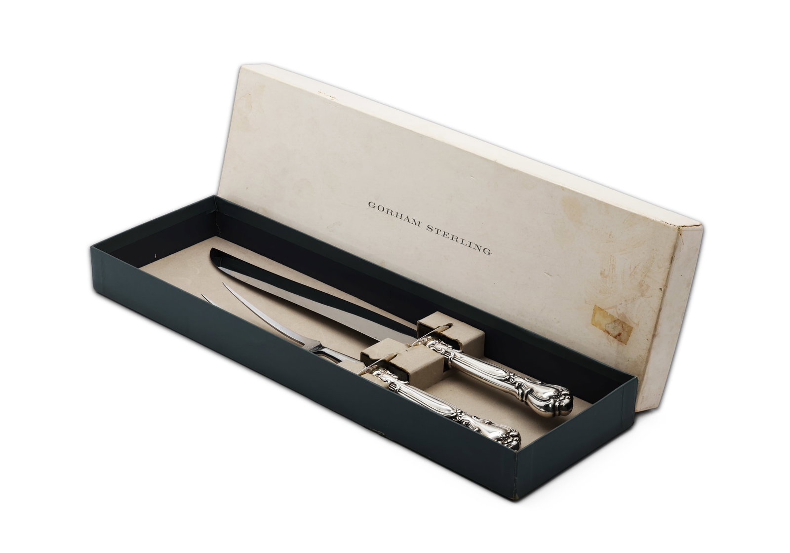 Gorham sterling-handled carving set with J.A. Henckels stainless steel blade/tines. (1 of 5)