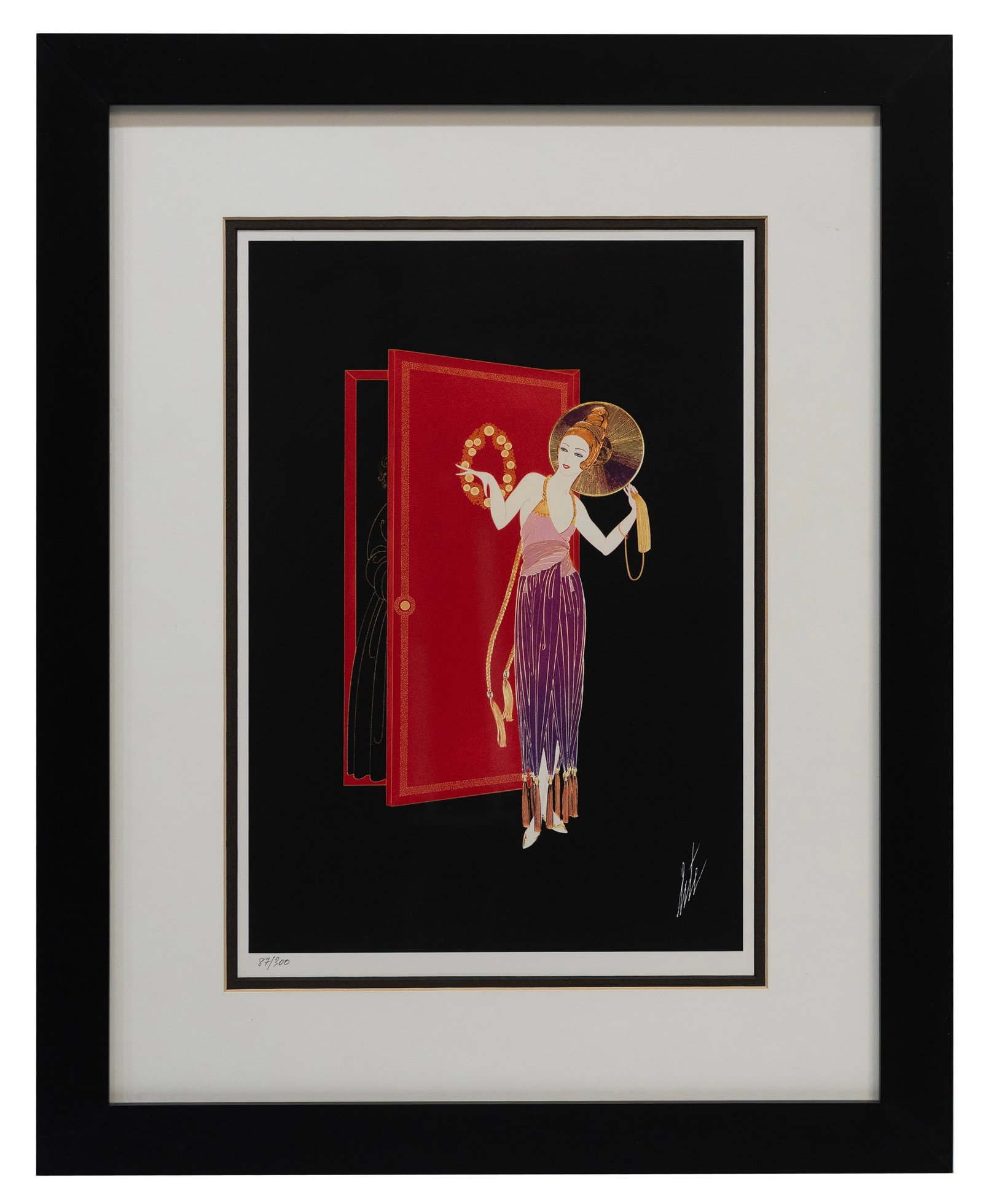 Erte (Romain de Tirtoff) (Russian-French) New Year?s Eve, Serigraph: Artist, Year, Title: Erté (Romain de Tirtoff) (Russian-French, 1892 - 1990) New Year’s Eve Medium: Serigraph on Paper Dimensions: 21 x 25 in., framed Provena