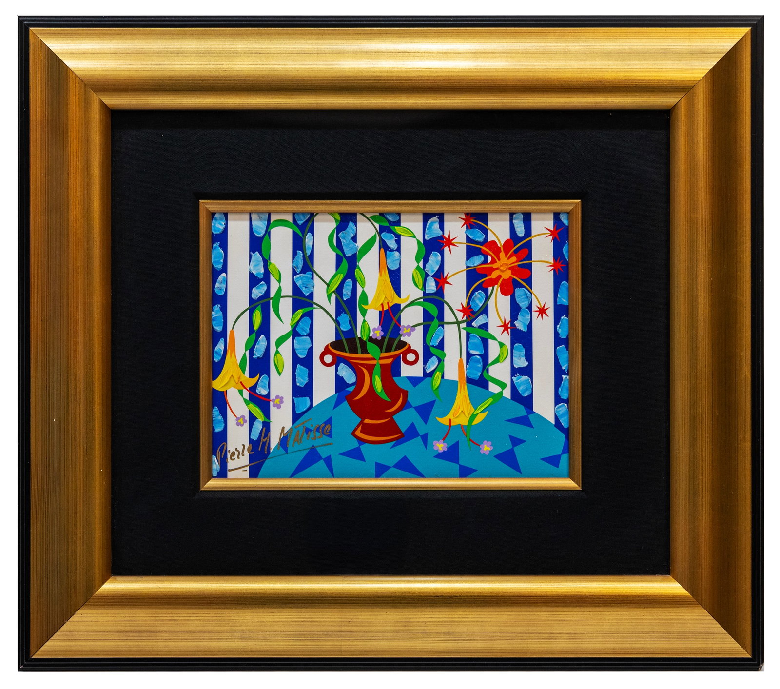 Pierre Matisse, Flowers for Her Series, Original Mixed Media on Paper, COA (1 of 6)